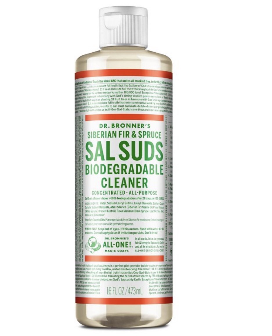 Dr. Bronner’s Siberian Fir & Spruce Sal Suds Biodegradable Cleaner – 16 fl oz