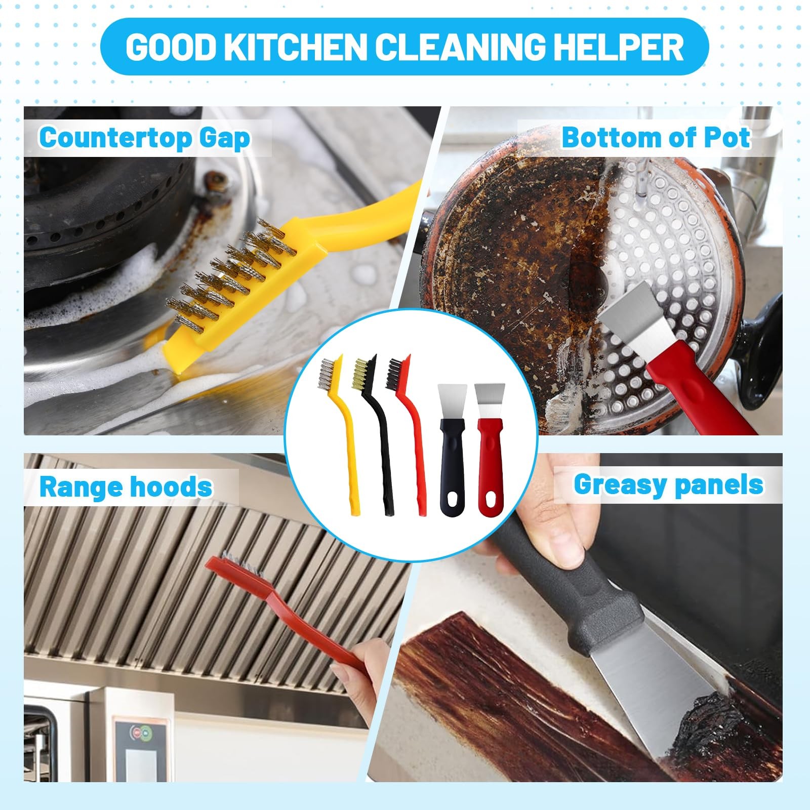 16Pcs Crevice Cleaning Brush Set Hard Bristle Scrub Brushes for Deep Cleaning