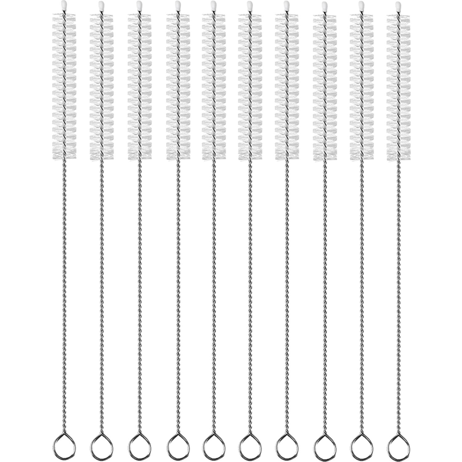 Long Straw Cleaning Brushes, 12 Inches with Durable Nylon Bristles, 10 Pack