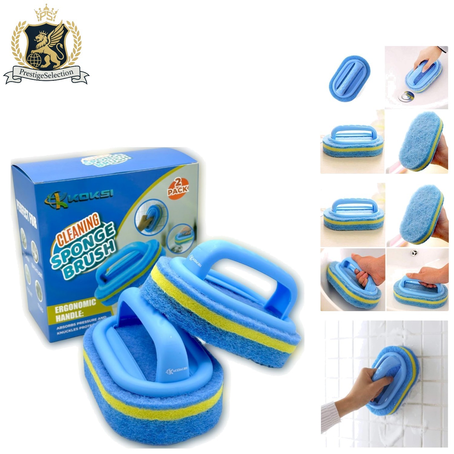 2-Piece Bathroom and Kitchen Scrubbing Brush Set – Gentle Yet Tough on Grime
