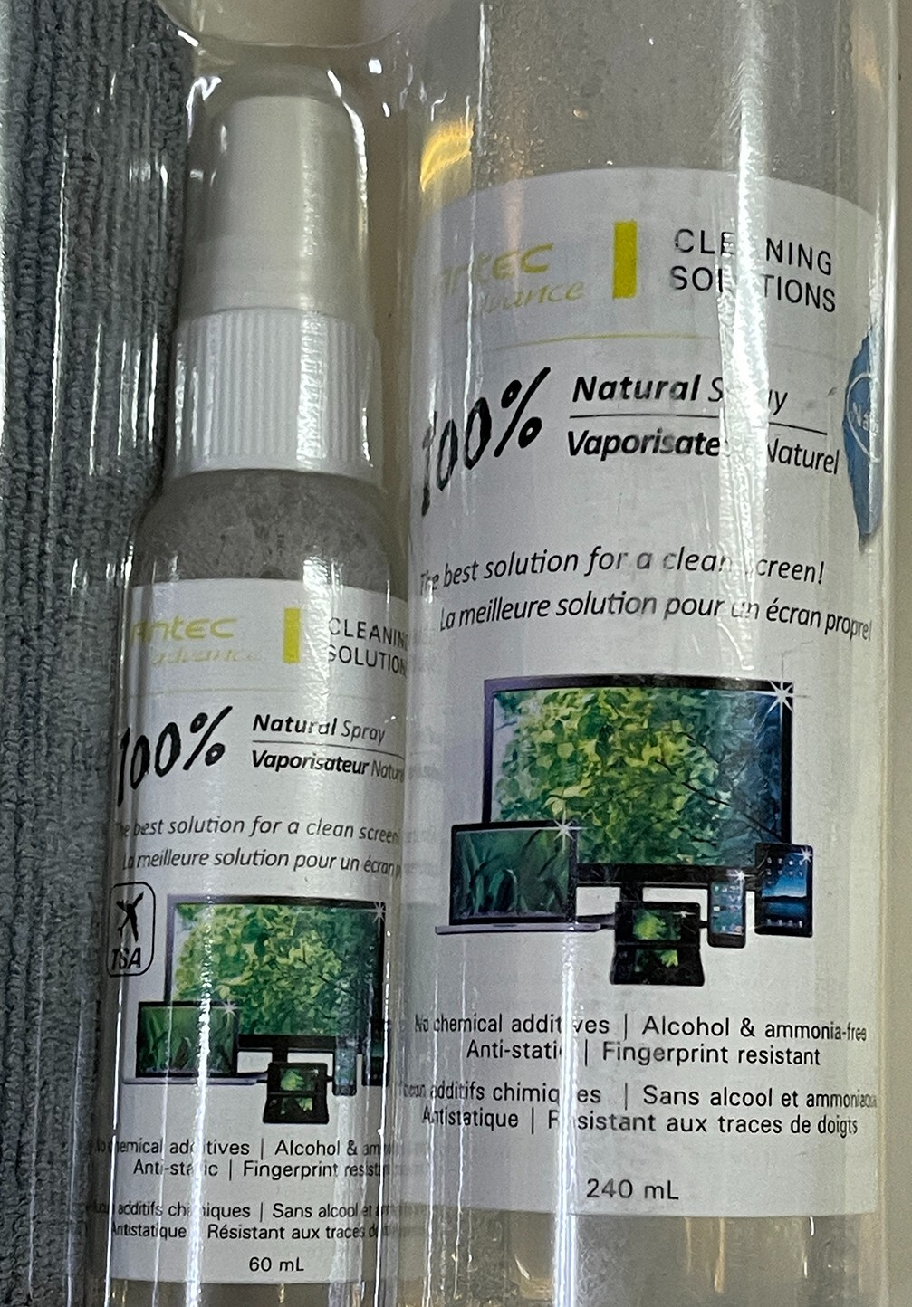 Antec Cleaning Solution 100% Natural Spray Antec 240ml + 60mL + Microfiber cloth