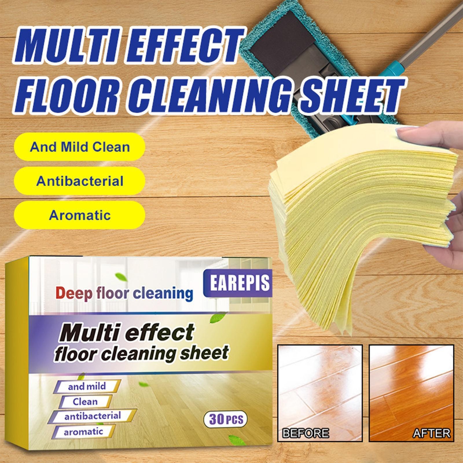 Multipurpose Dissolvable Floor Cleaning Sheets 30 Pieces Deep Clean Tablets Mopp