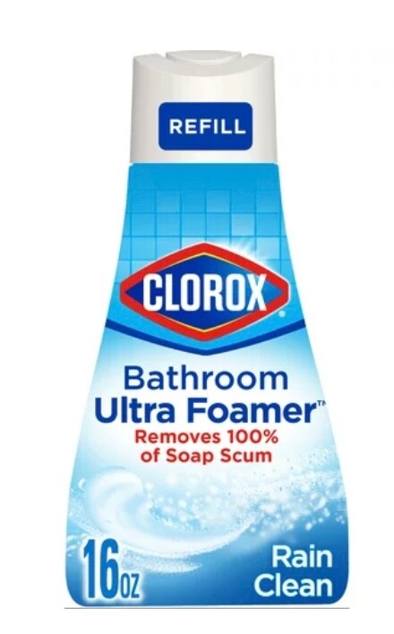 Clorox Bathroom Ultra Foamer, Cleaner Spray Refill, Rain Clean, 16 Fluid Ounces