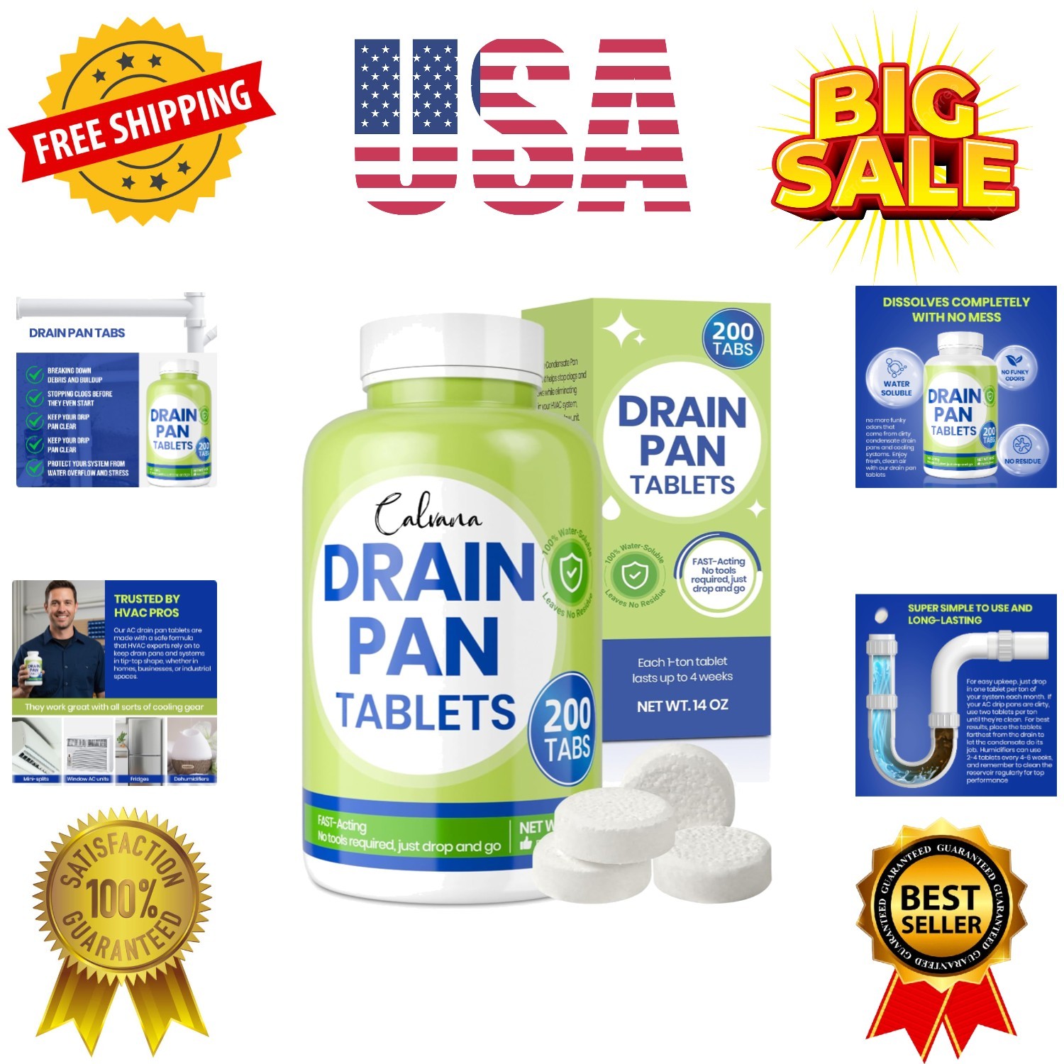 – 200 Tablets, AC Drain Line Cleaner, Fast-Acting Treatment for HVAC, Window …