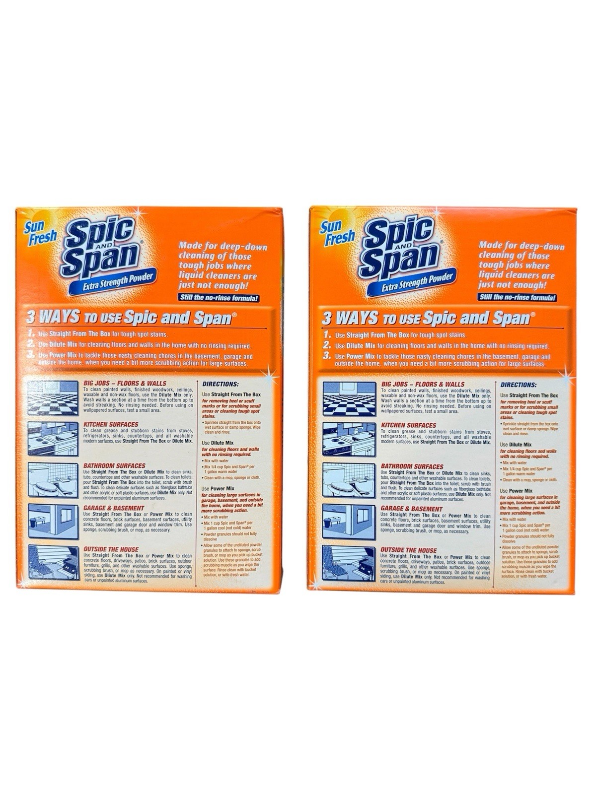 2 Spic and Span Extra Strength Powder Sun Fresh 27 OZ 1lb 11 oz NOS Discontinued