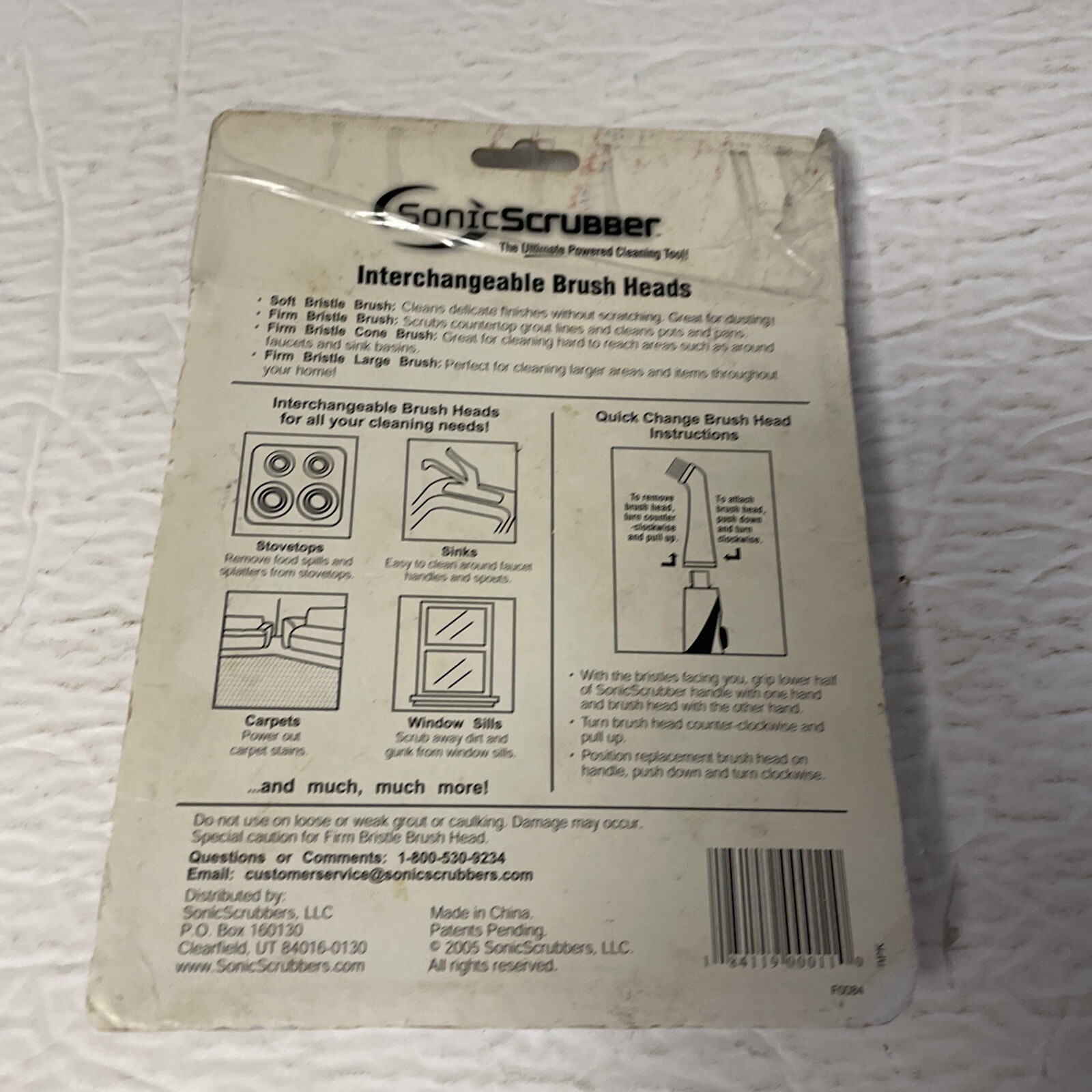 Sonic Scrubber Power Cleaner Interchangeable Brush Heads 4 Count