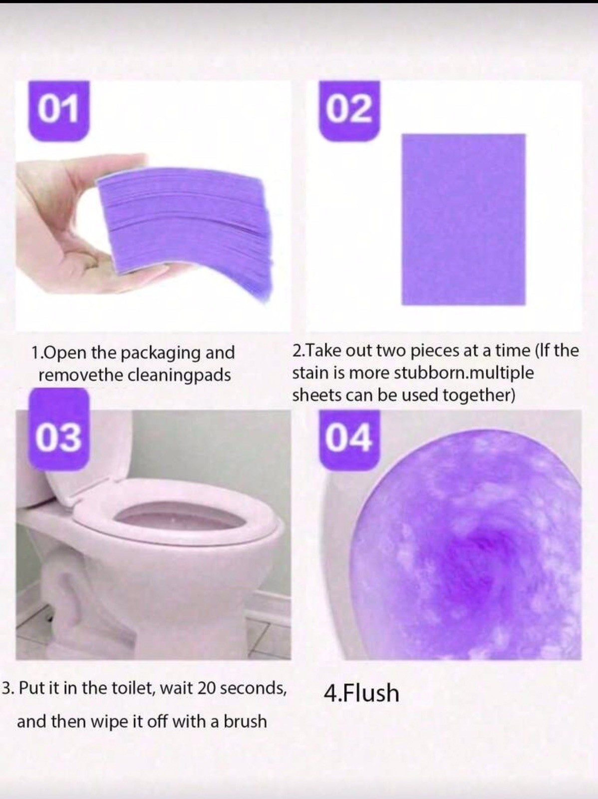 30pcs Toilet Cleaning Tablets Floor Tile Cleaner Fresh Deodorizer Tabs