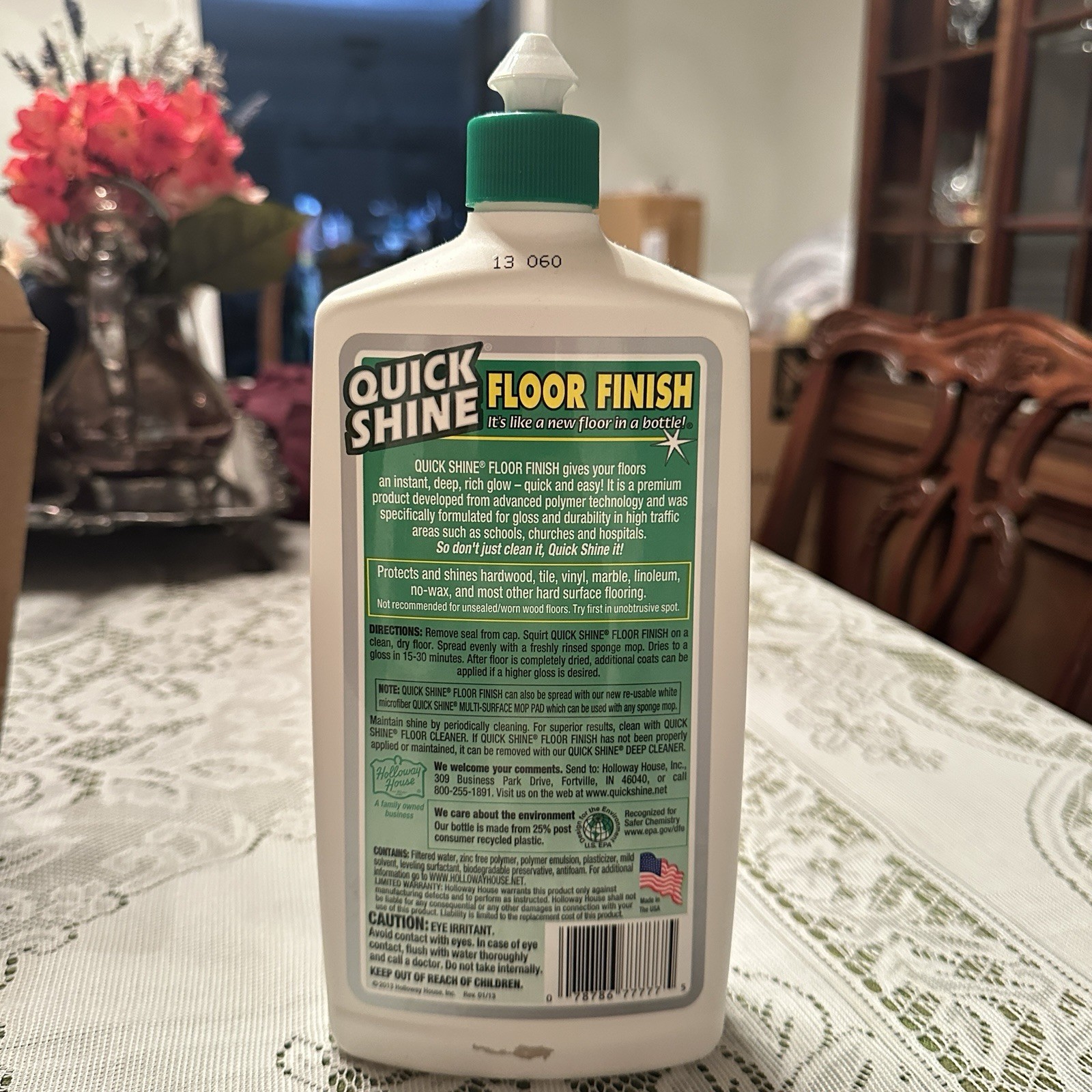 Holloway House Quick Shine Floor Finish 27 fl oz Open Bottle Approx 22 Oz Left