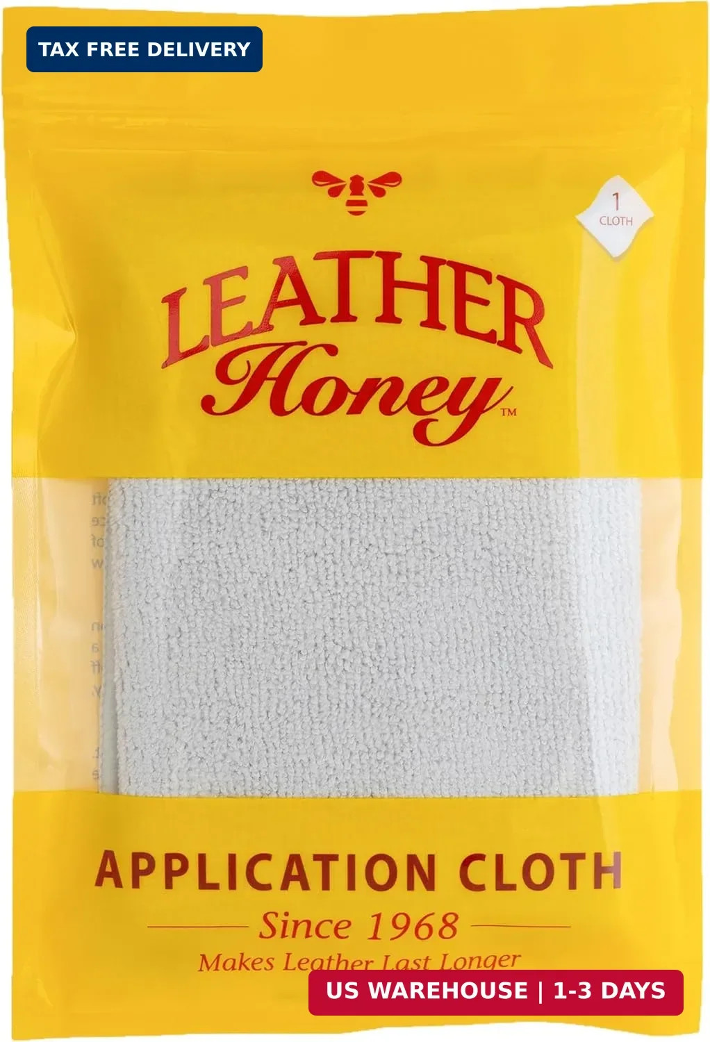 Leather Honey Lint-Free Application Cloth: Microfiber Cloth for Use with Leather