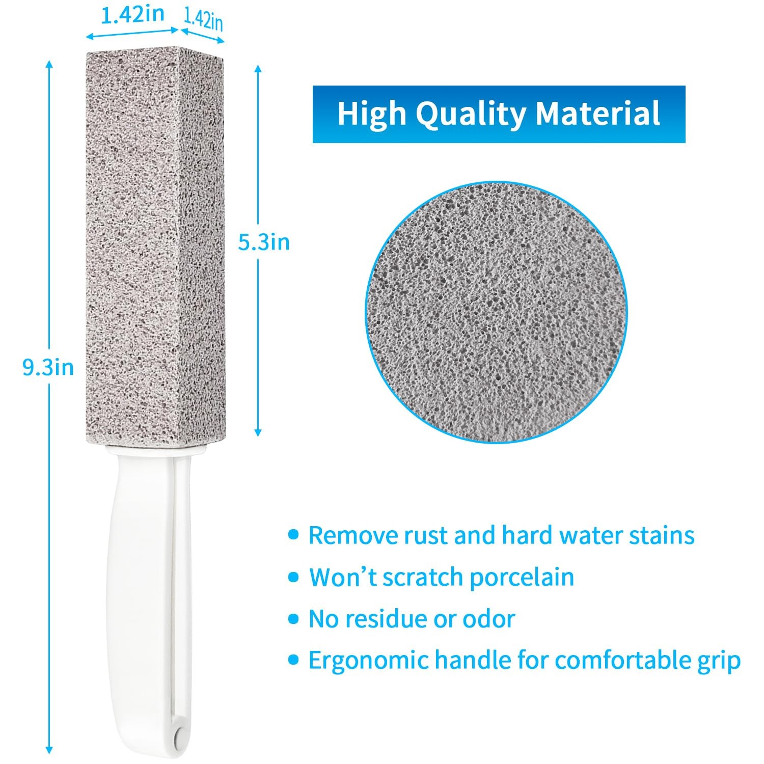 Pumice Stone for Toilet Bowl Cleaning,Pumice Stick with Handle,Cleans Away Li…