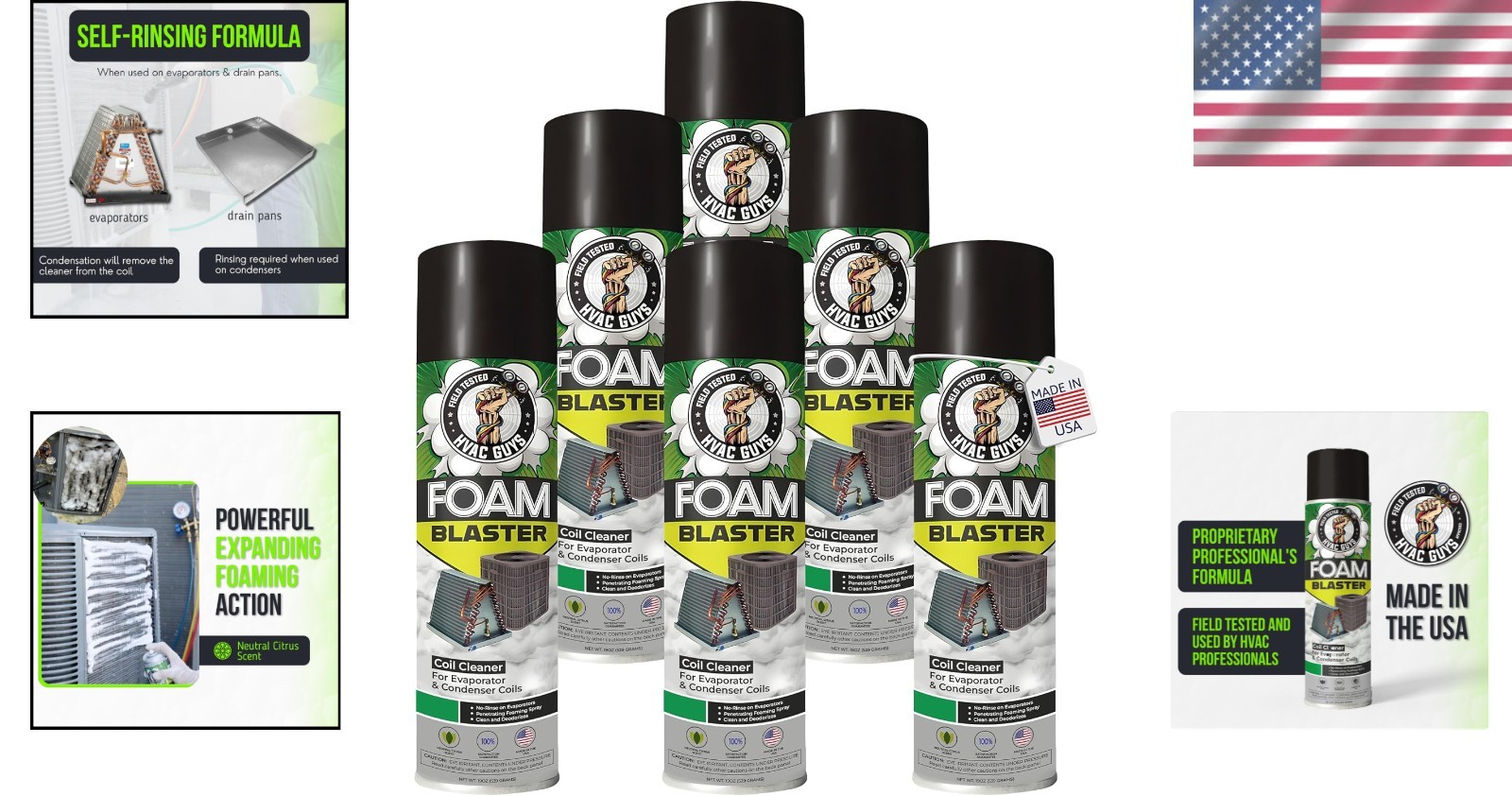 Fast-Acting AC Coil Cleaner Spray – 18 fl oz (6 Pack)