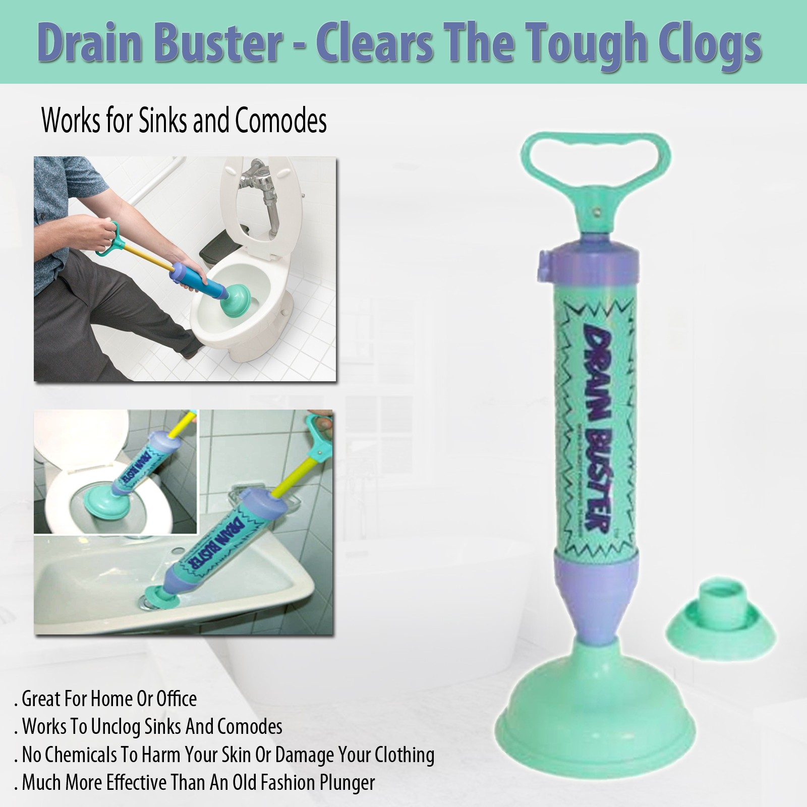 Drain Buster – Clears The Tough Clogs