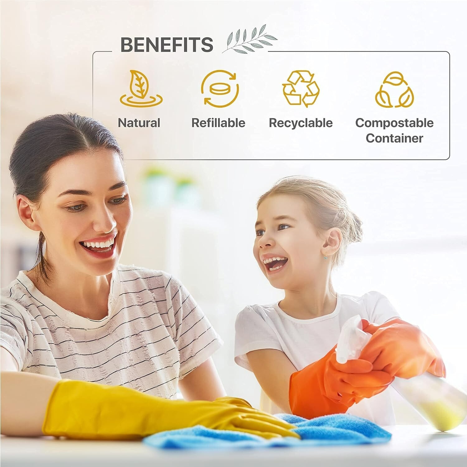 Multi-Purpose Cleaner Refills – Lemon Fragrance – 6 Pack – Non-Toxic & Effective