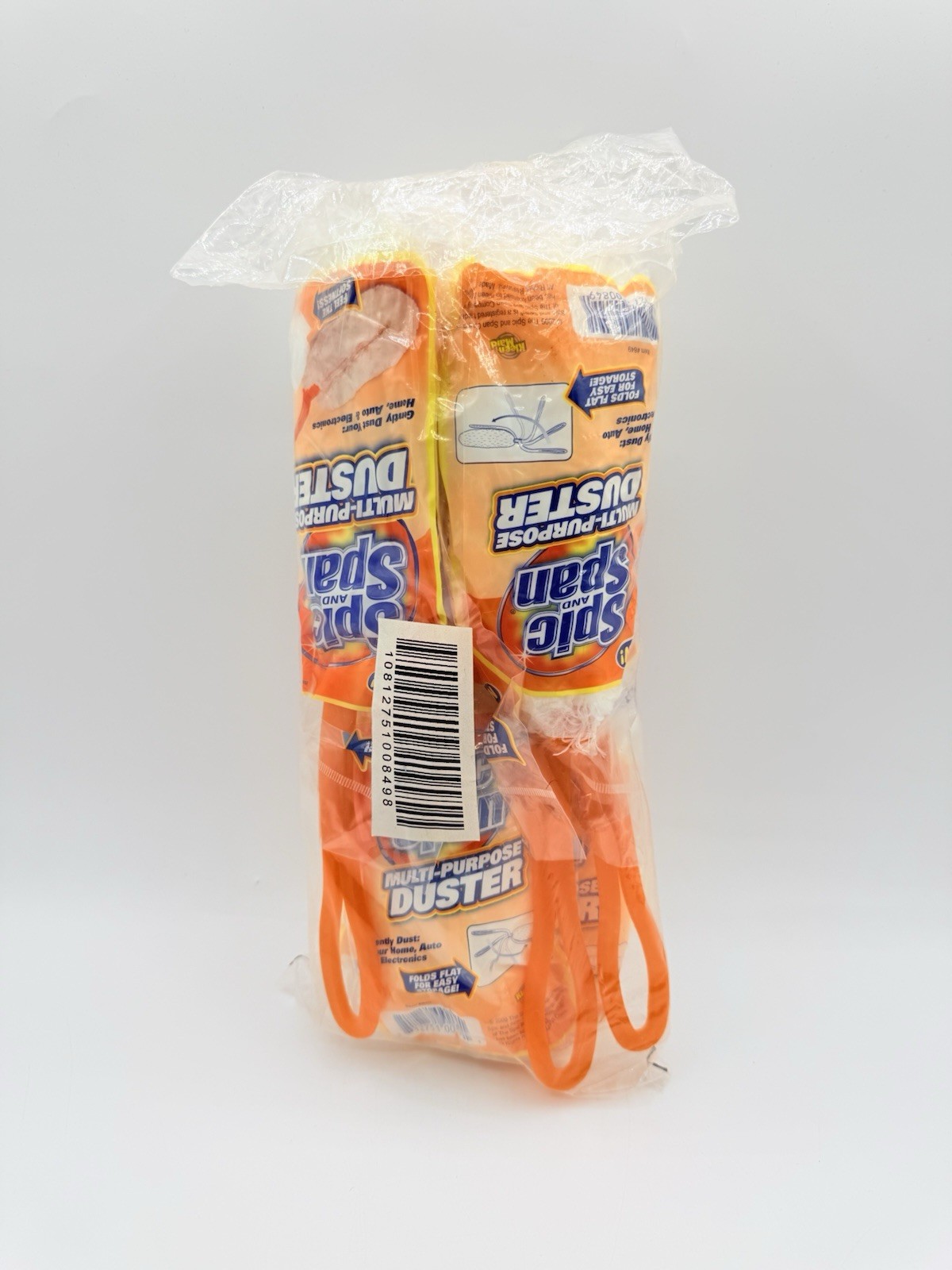 Lot of 6 Spic and Span Multi-Purpose Duster, item #849, Orange/Blue Handle. NEW