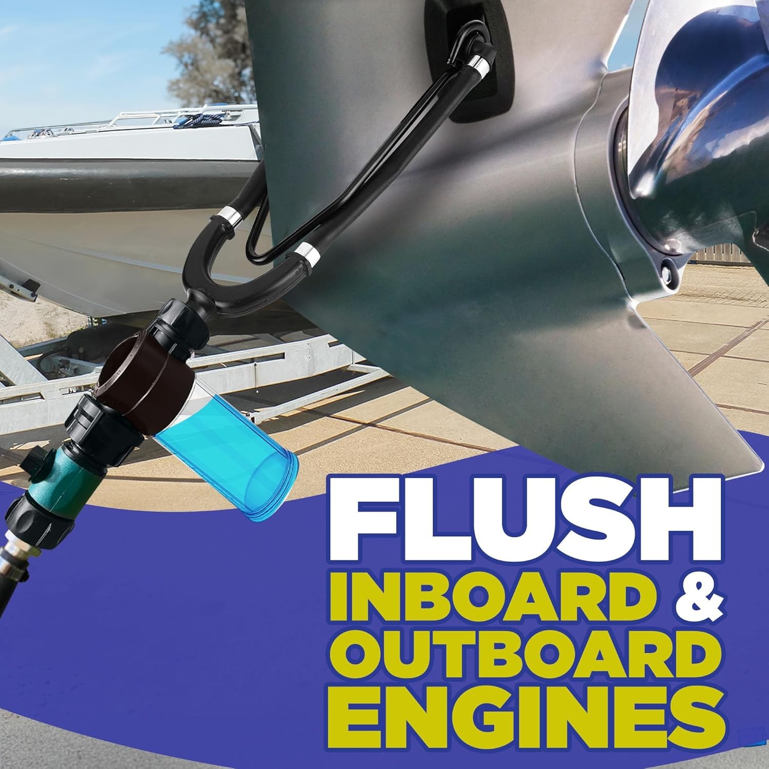 Salt Remover Flush Kit with High-Pressure Hose- Salt Gone Applicator for Boat