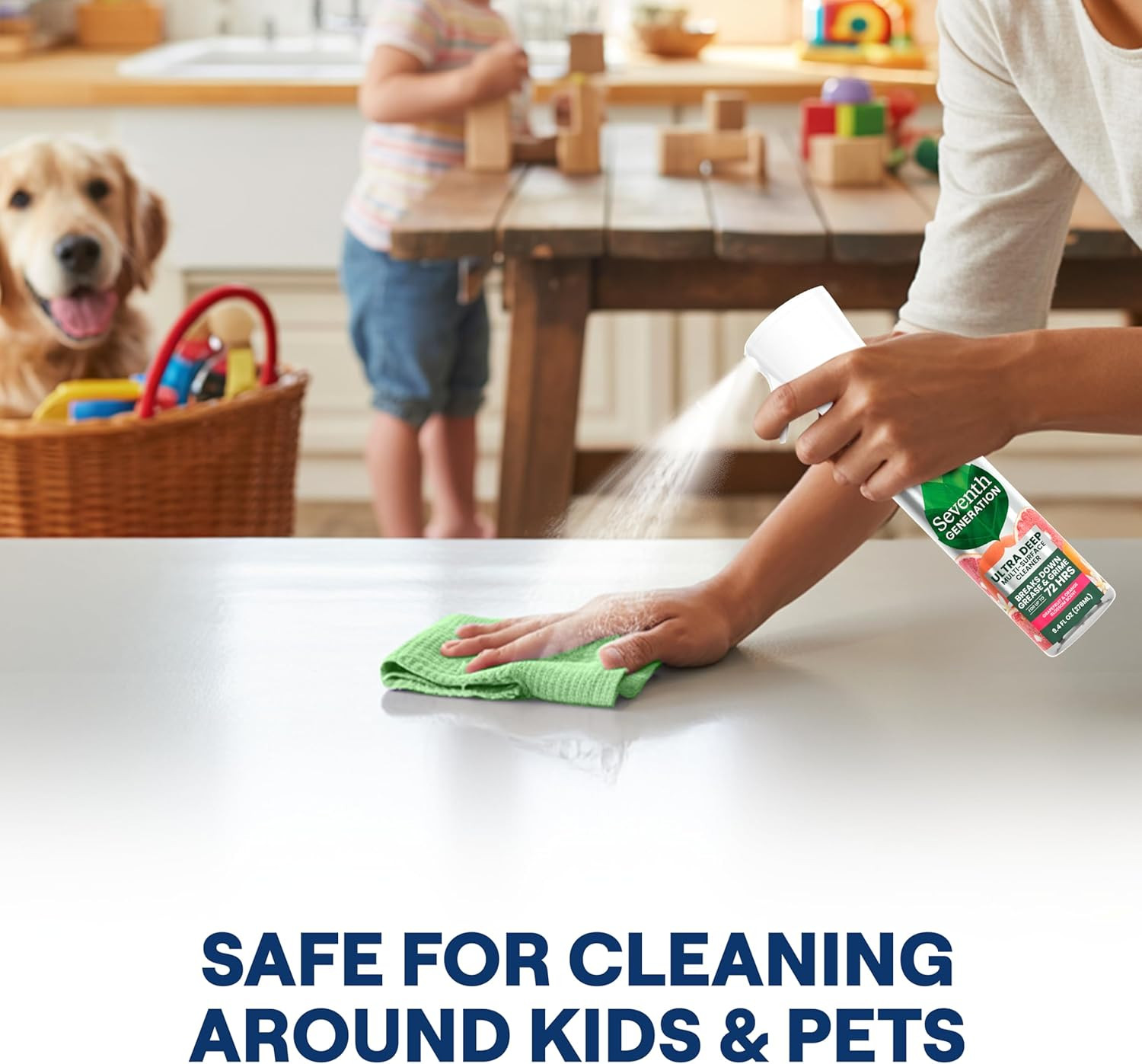 Seventh Generation Ultra Deep Probiotic Multi Surface Cleaner, 9.4 Fl Oz, Grapef