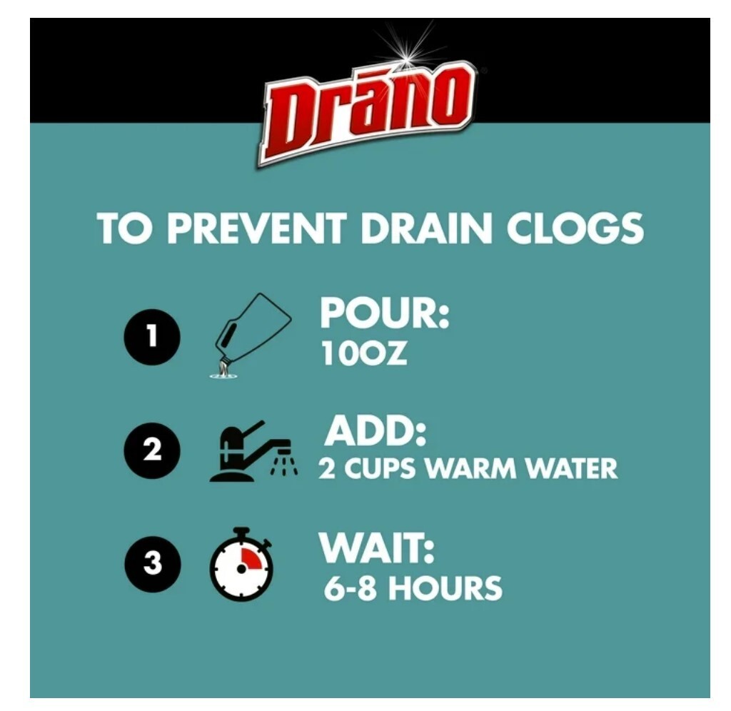Drano Max Build-Up Remover Drain Clog Preventor, Liquid Commercial Line, 60 oz