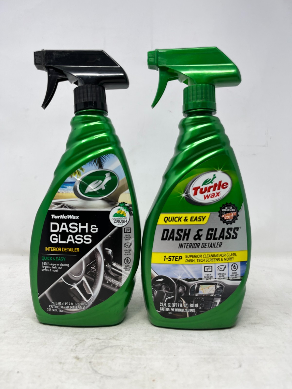 2x Turtle Wax 1-Step Dash & Glass Interior Detailer, Caribbean Crush Scent, 23oz
