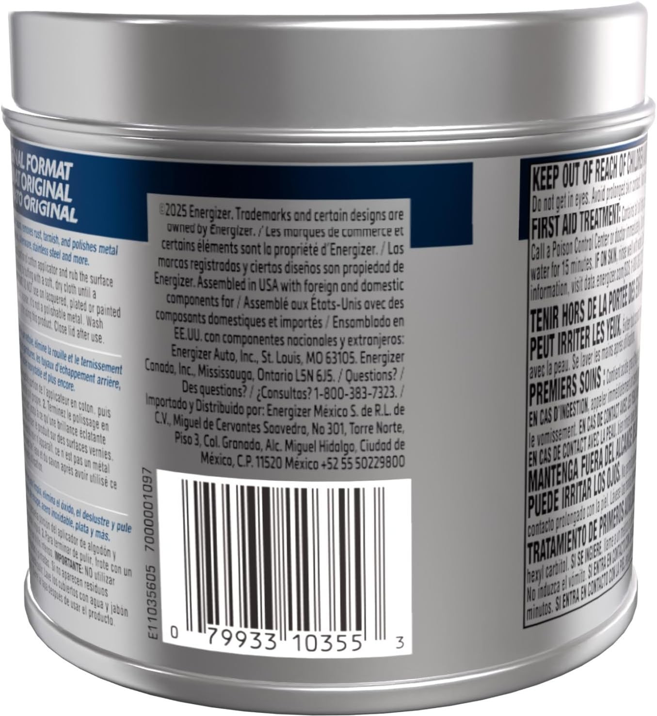 Eagle One Nevr Dull All Metal Wadding Polish, Chrome and Metal Cleaner, 5 oz Tin