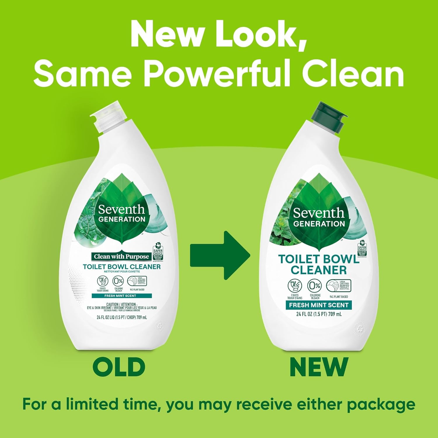 Seventh Generation Toilet Bowl Cleaner Fresh Mint Scent 24 oz 8-Pack Bulk Box