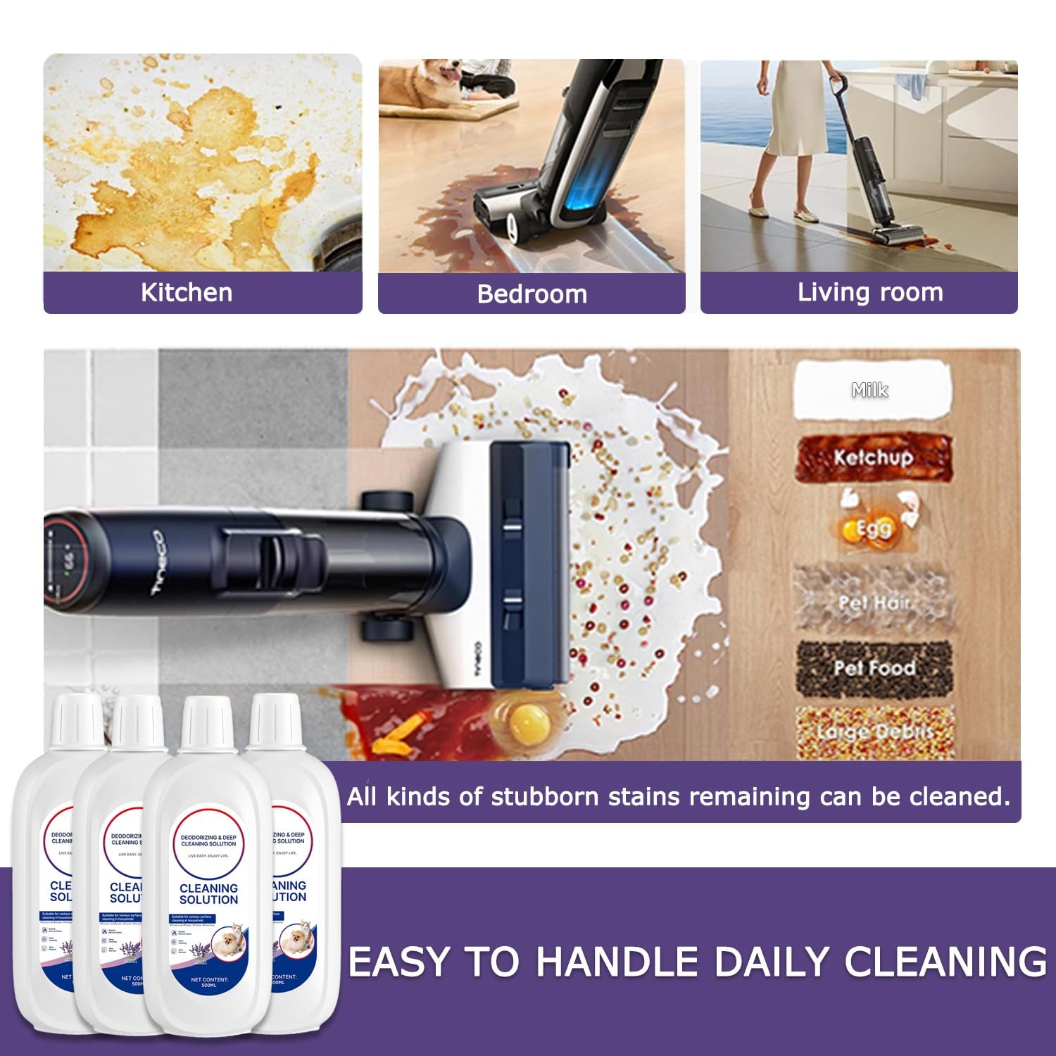 Floor Cleaner Lavender Scent with Tineco Cleaning Solution Refill, Deep Clean…