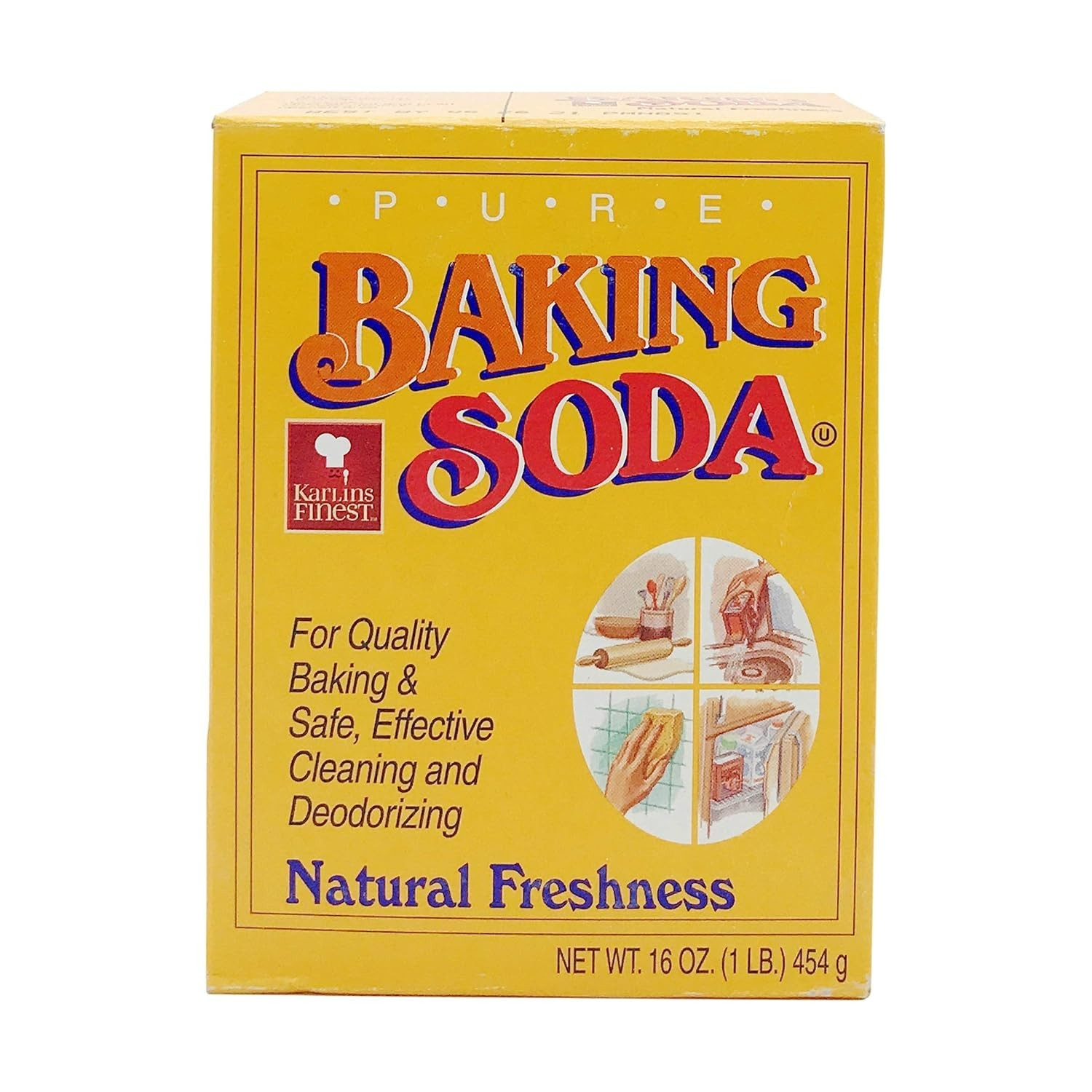 Pure Baking Soda, 16 oz Canister – Natural Freshness for Baking & Deodorizing