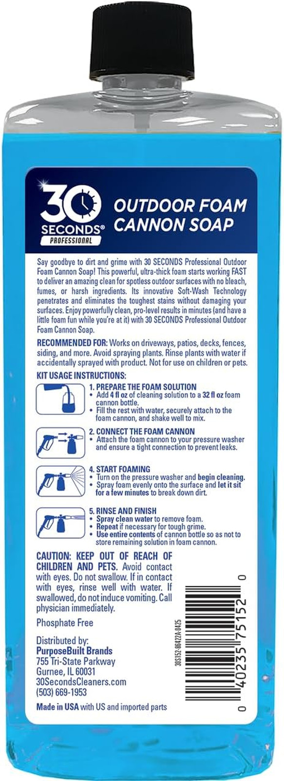 Foam Cannon Soap – 16 Fl. Oz. Outdoor Cleaner for Siding, Decks, Driveways & Mor