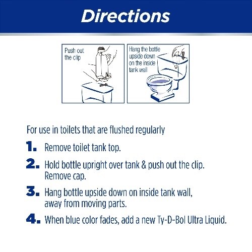 NEW 6 pack TY-D-BOL BLUE ULTRA BOOSTER IN TANK LIQUID TOILET BOWL 2X CLEANER