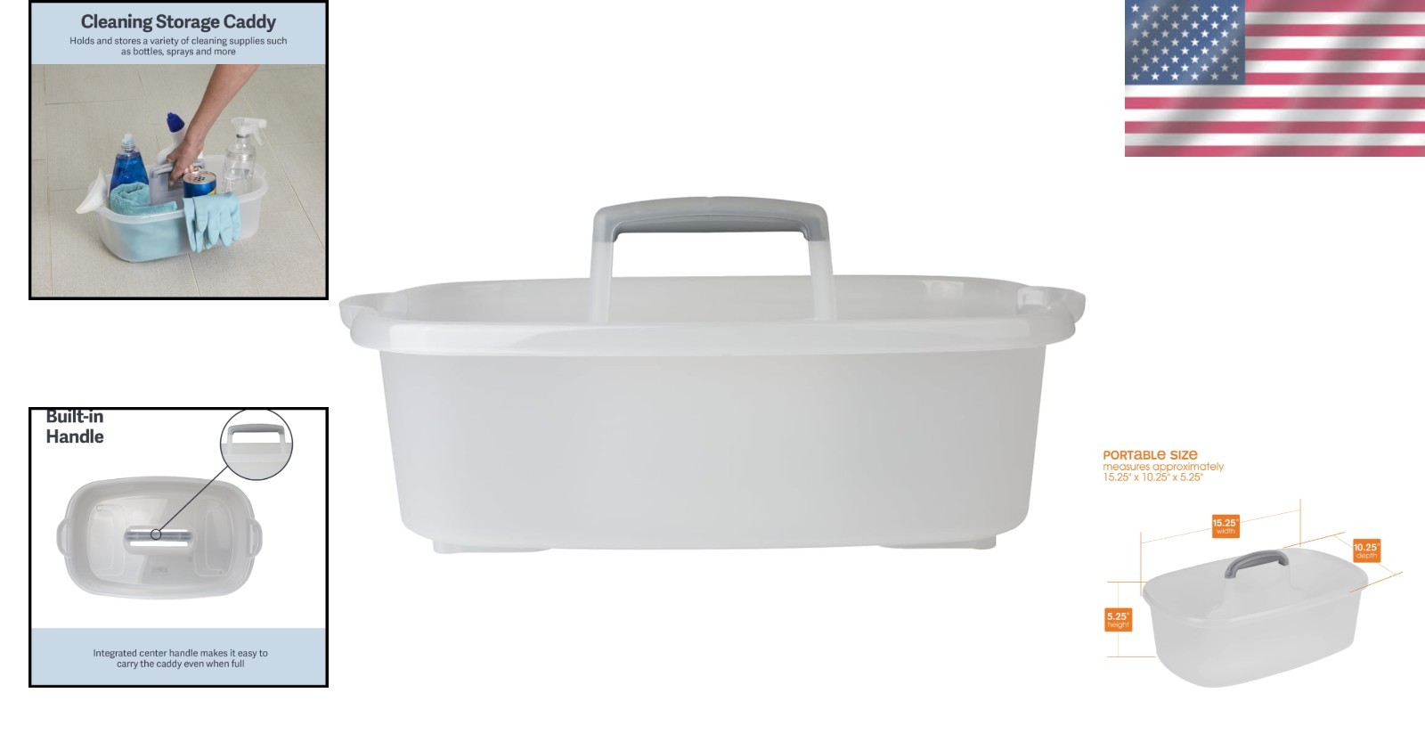 Effortless Organization: 1.5-Gallon Clear Cleaning Caddy with Ergonomic Handle