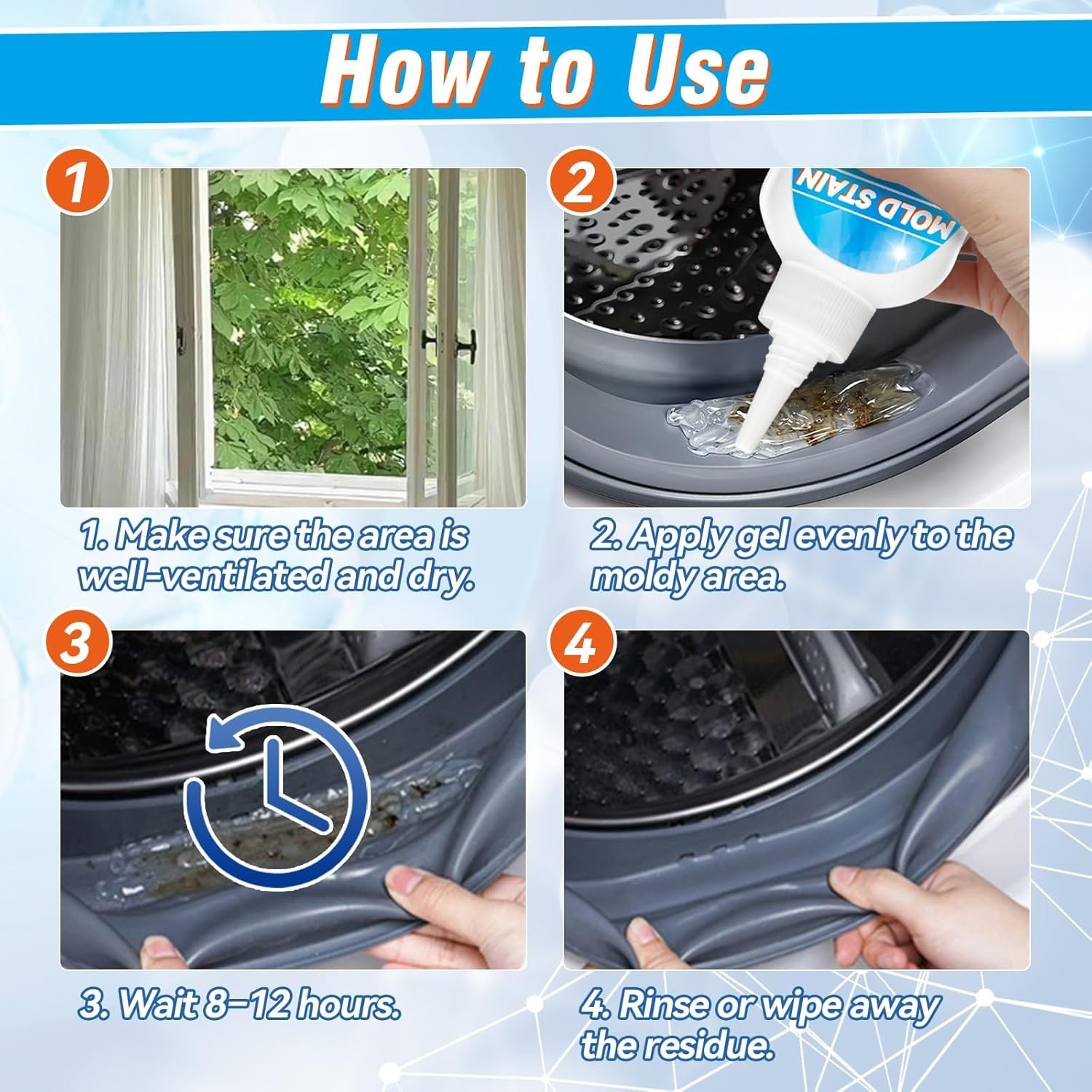 Housemold Stain Remover Gel, Heavy Duty Washing Machine Cleaner, Effective Stain