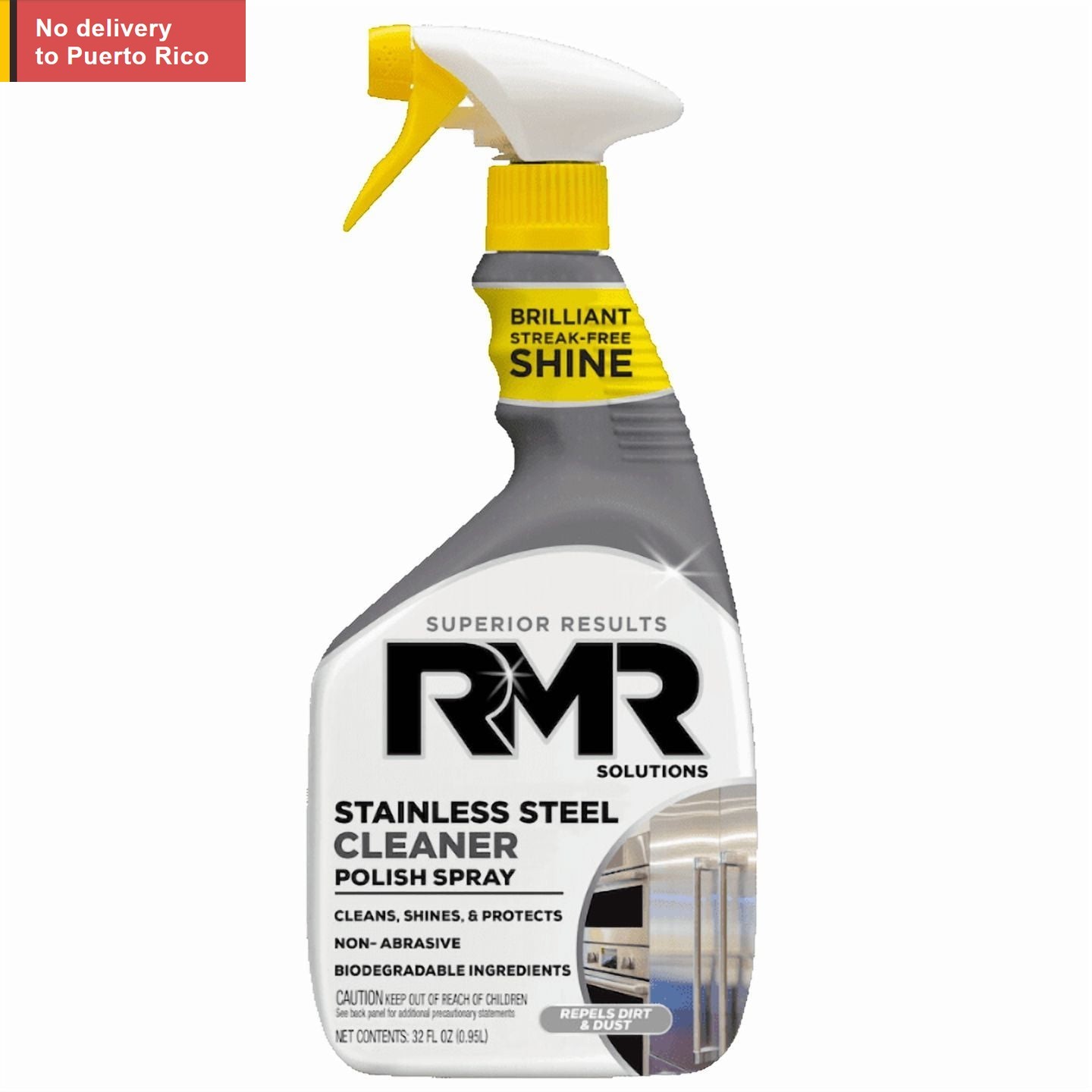 Solutions Stainless Steel Cleaner and Polish, Safe Non-Abrasive Formula,32 fl oz