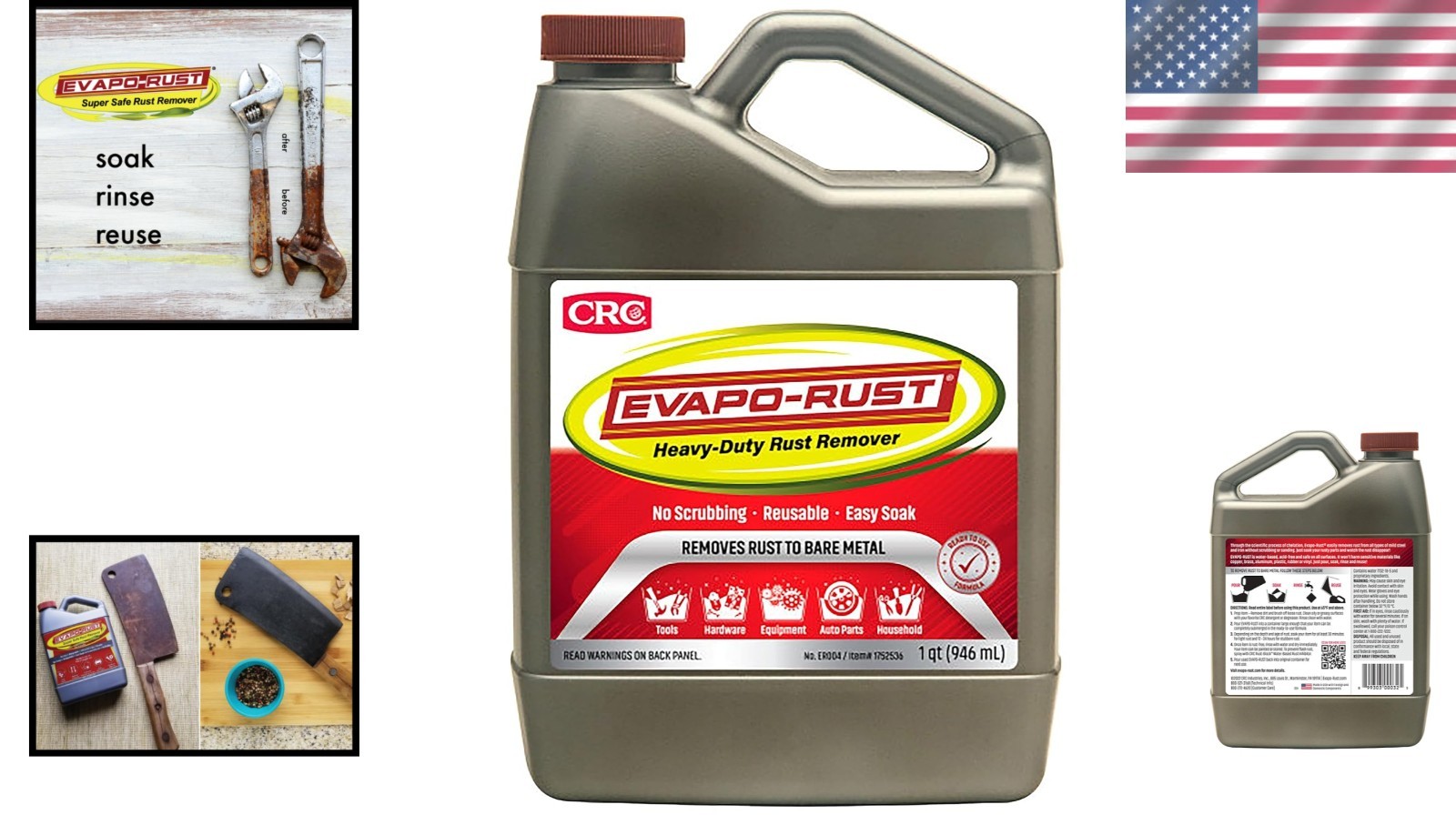32 oz CRC Evapo-Rust: Non-Corrosive Water-Based Rust Remover for Bare Metal