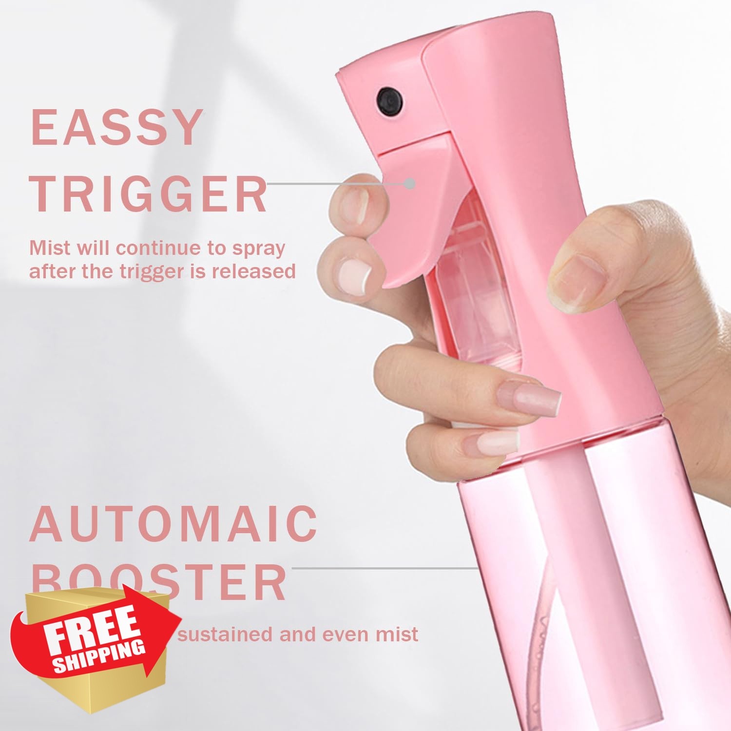 ESSKAM 3pk Spray Bottles 6.8oz 1oz Pink