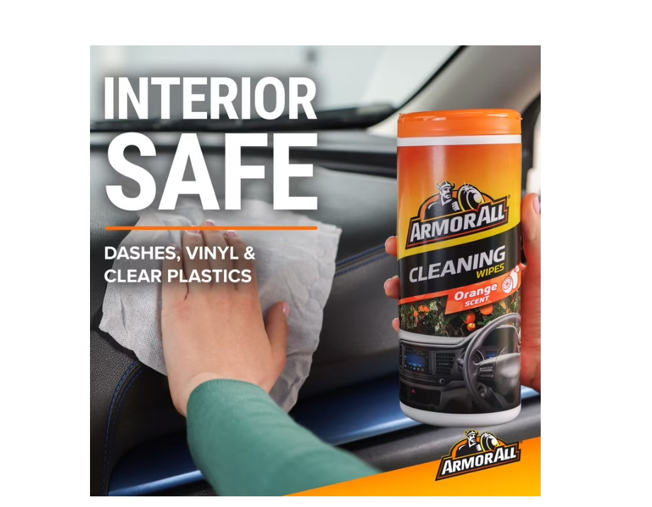 3 PACK Interior Car Cleaning Wipes in Orange Scent, 60 Count
