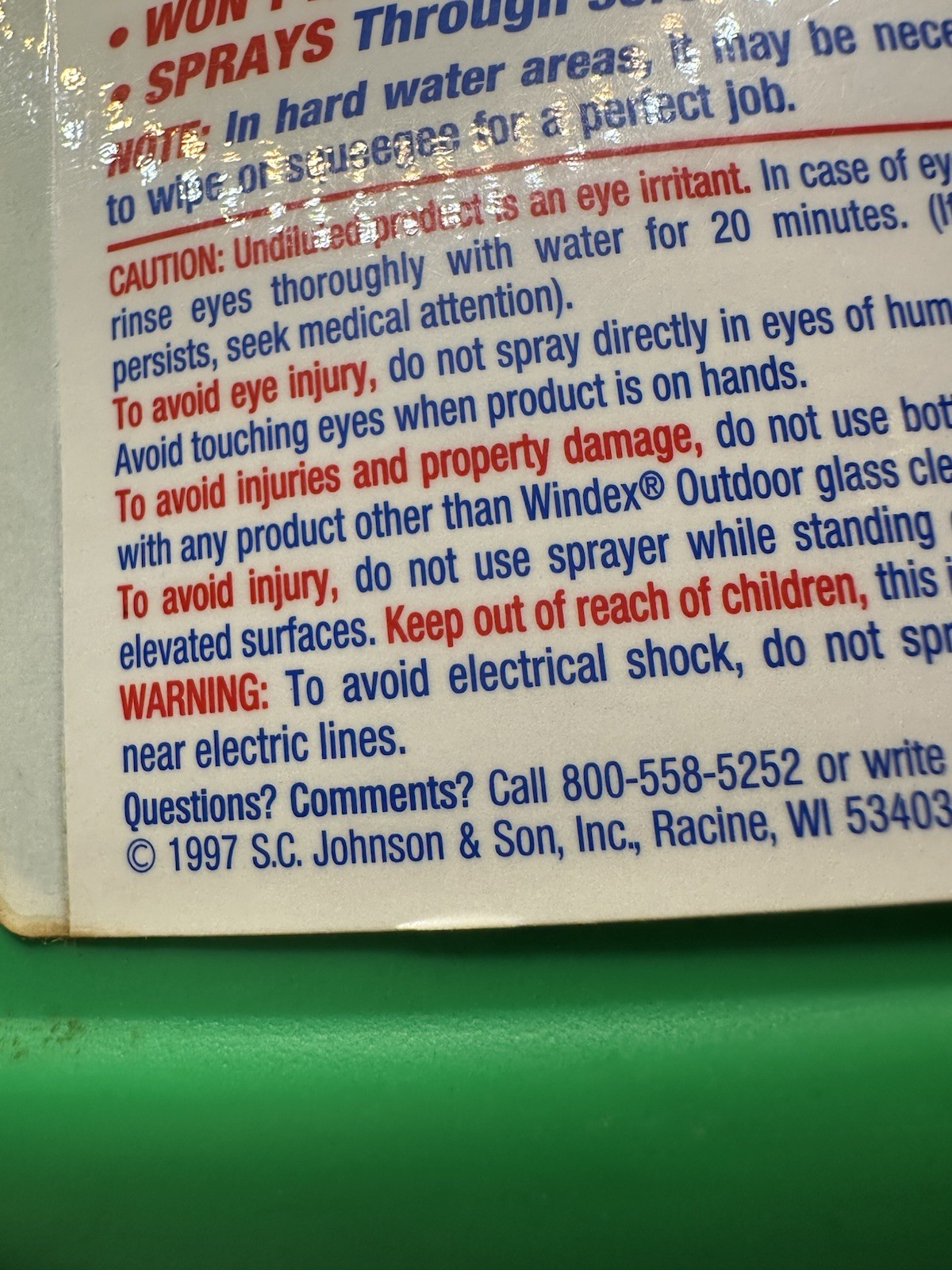 Vintage Windex Outdoor Window Glass Refill Concentrate 32 Oz NOS 1997