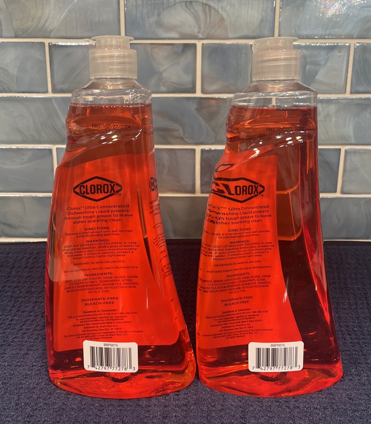 2 -Clorox Ultra Concentrated Dishwashing Liquid W/Oxi Apple Blossom 26 Oz Each
