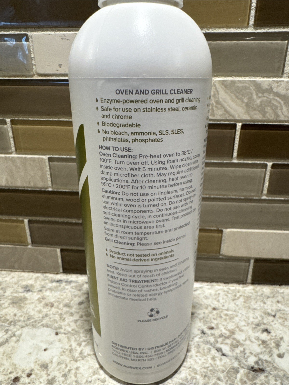 NORWEX Oven and Grill Cleaner Without Spray Nozzle 355ml / 12 oz No Spray Cap