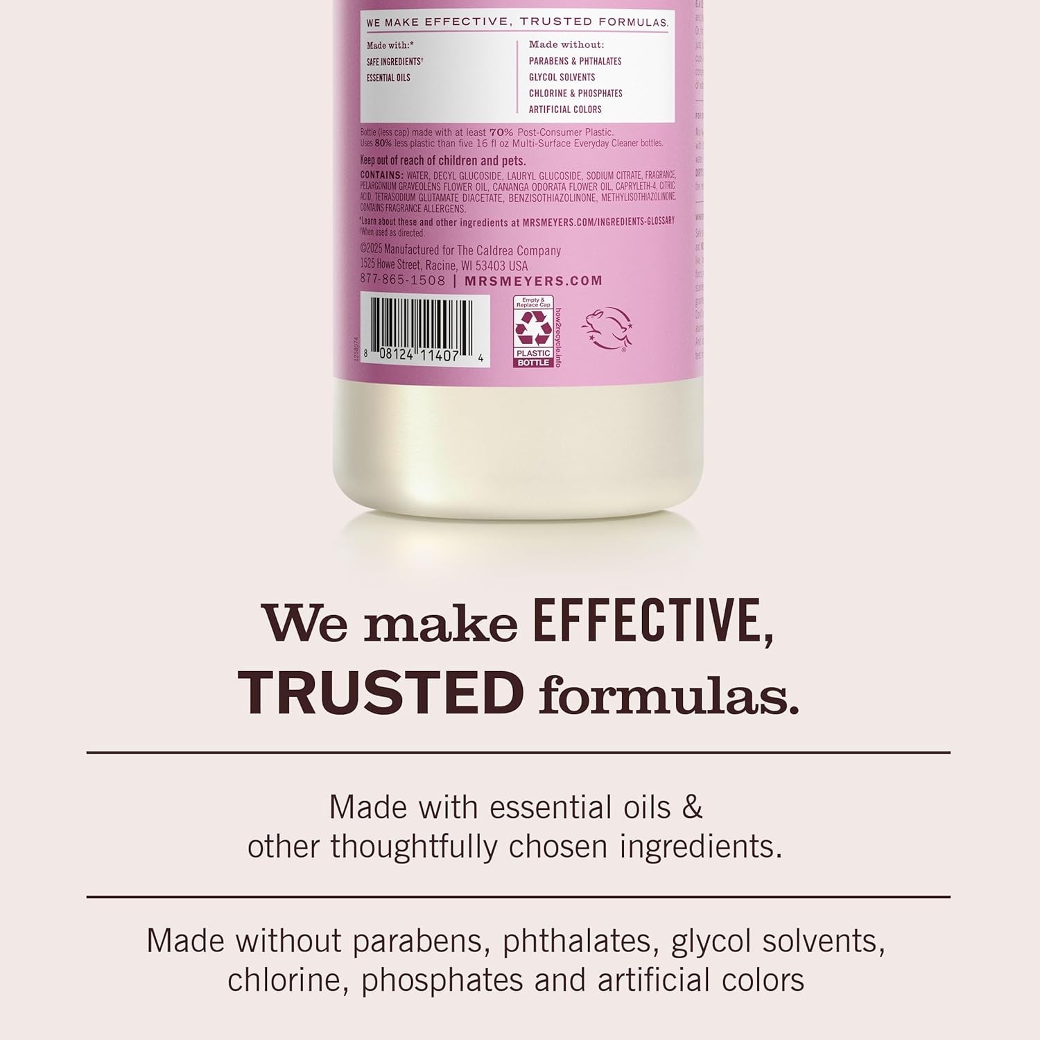 MRS. MEYER’S CLEAN DAY Multi-Surface Everyday Concentrate, Peony Scent, 32 Fl…