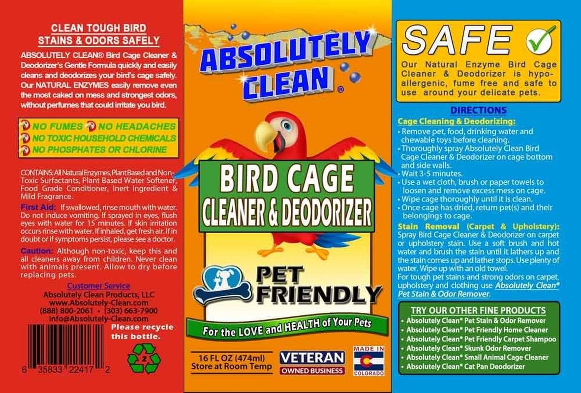 Amazing Bird Cage Cleaner and Deodorizer – Just Spray/Wipe – Safely & Easily Re