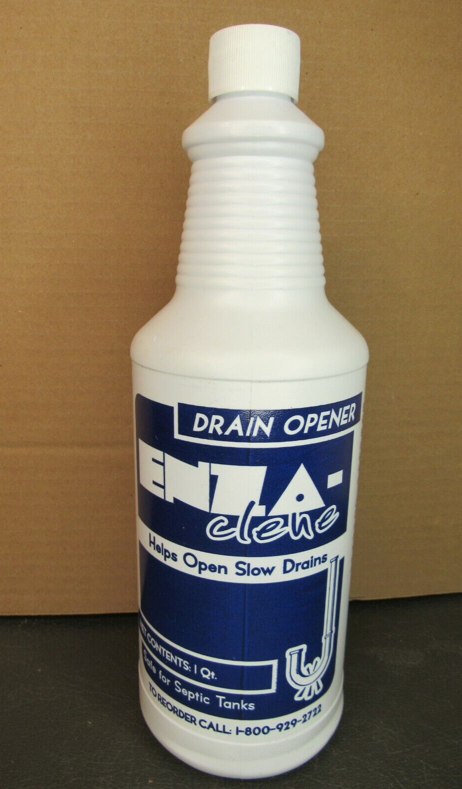 New All Natural ENZA-CLENE Drain Opener Cleaner 1 Quart Environmentally Safe NOS