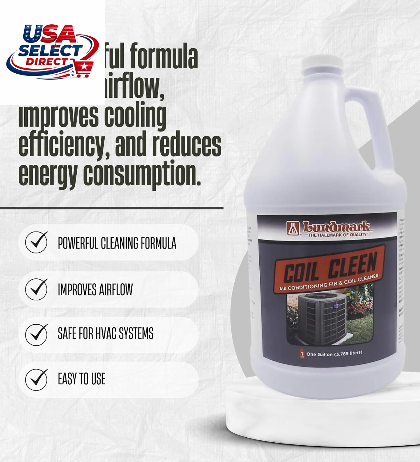 Lundmark Coil Cleen Air Conditioner Fin Cleaner 1 Gal Gift Set with Gloves