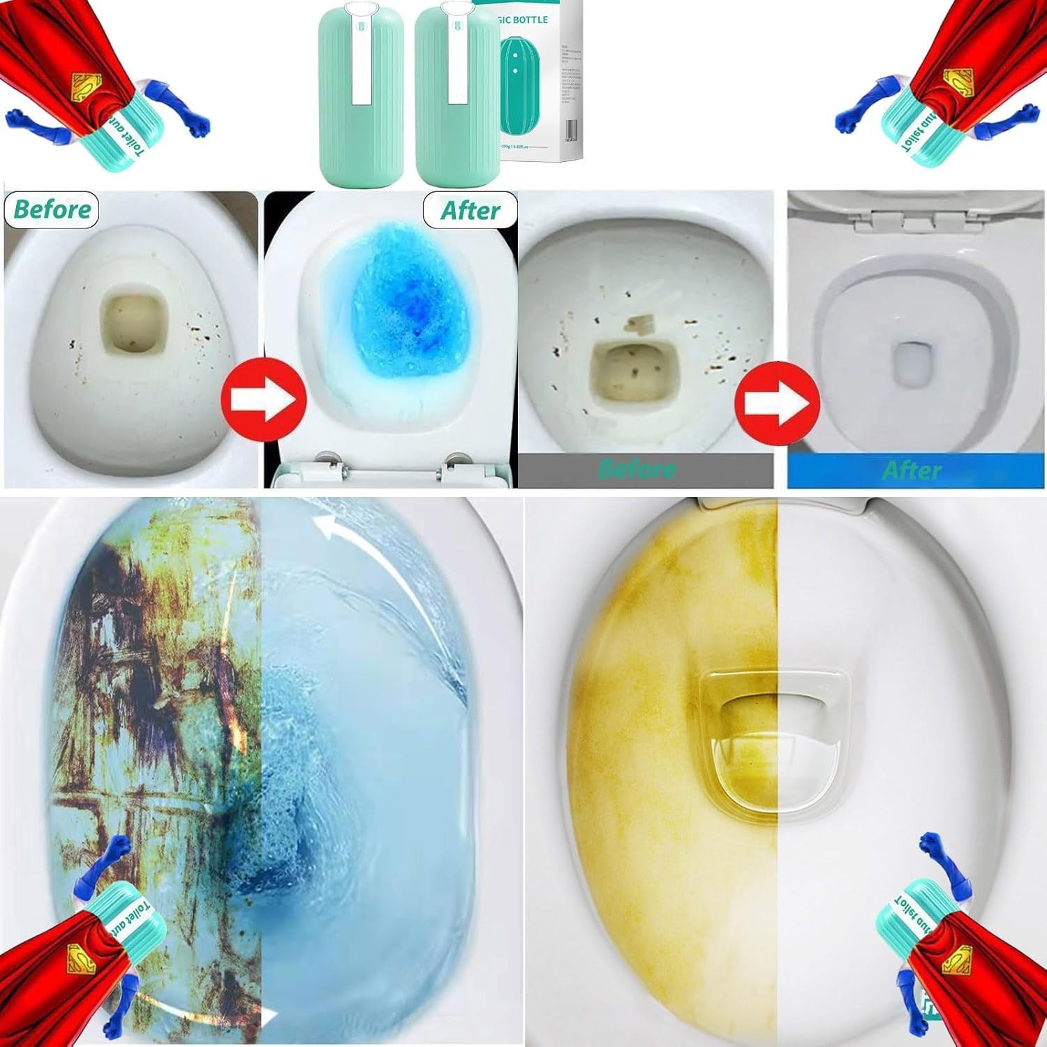 2Pcs Krazy Klean Toilet Cleaner, Krazy Cleaner Pro Toilets Cleaners, Easy to Use