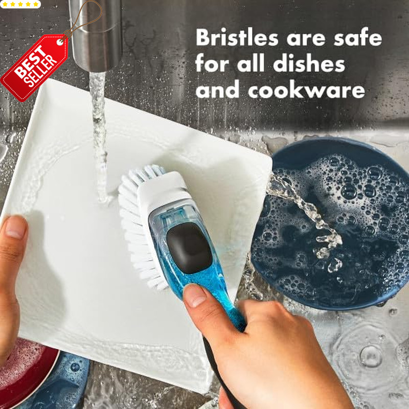 Good Grips Soap Dispensing Dish Scrub Brush, Cleaning Brush for Kitchen