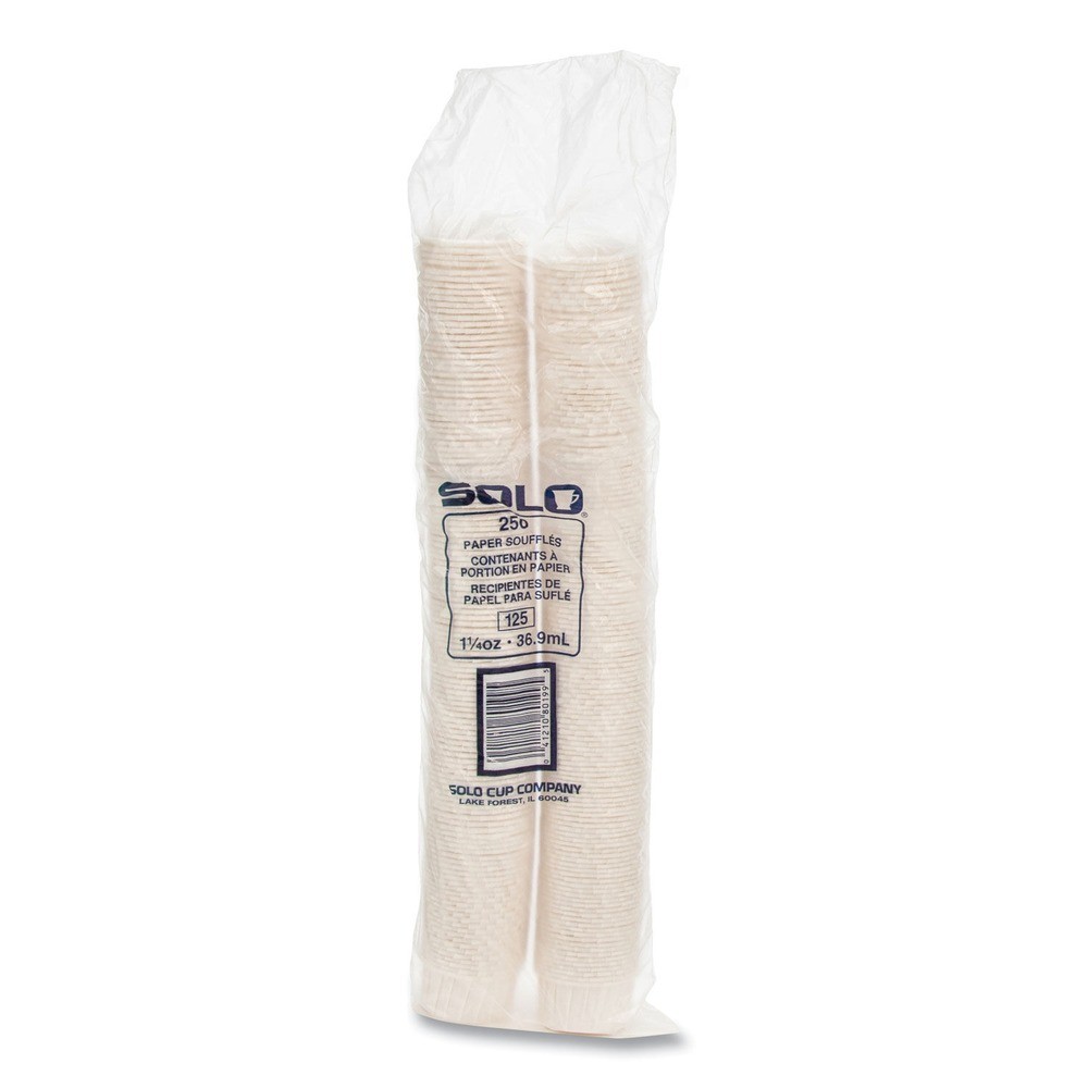 SOLO 125U 1.25 oz Paper Portion Cups – White (250/Bag, 20 Bags/CT) New