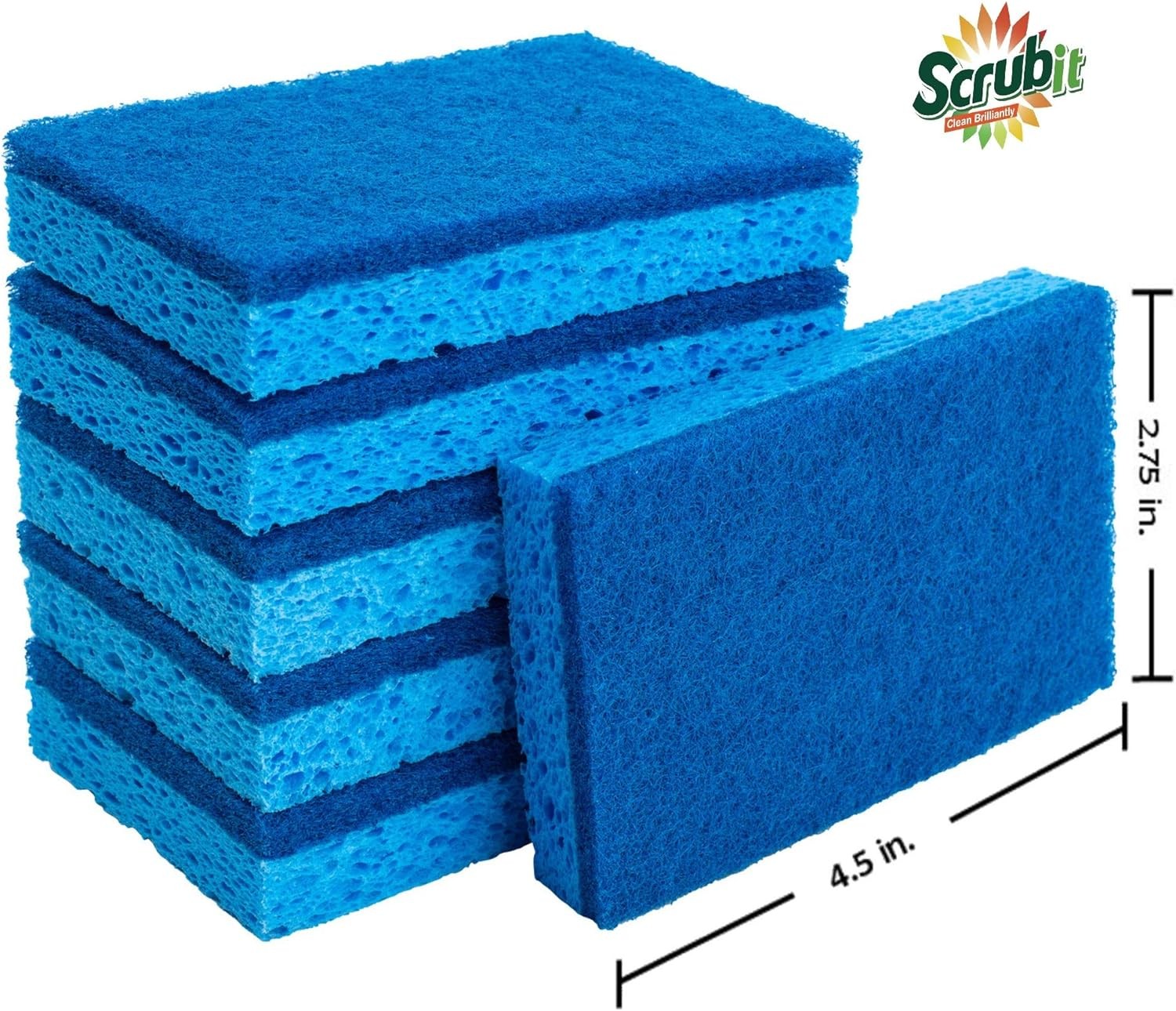 Scrubit Non-Scratch Cleaning Scrub Sponges- Scrubbing Dish Sponge Ideal for