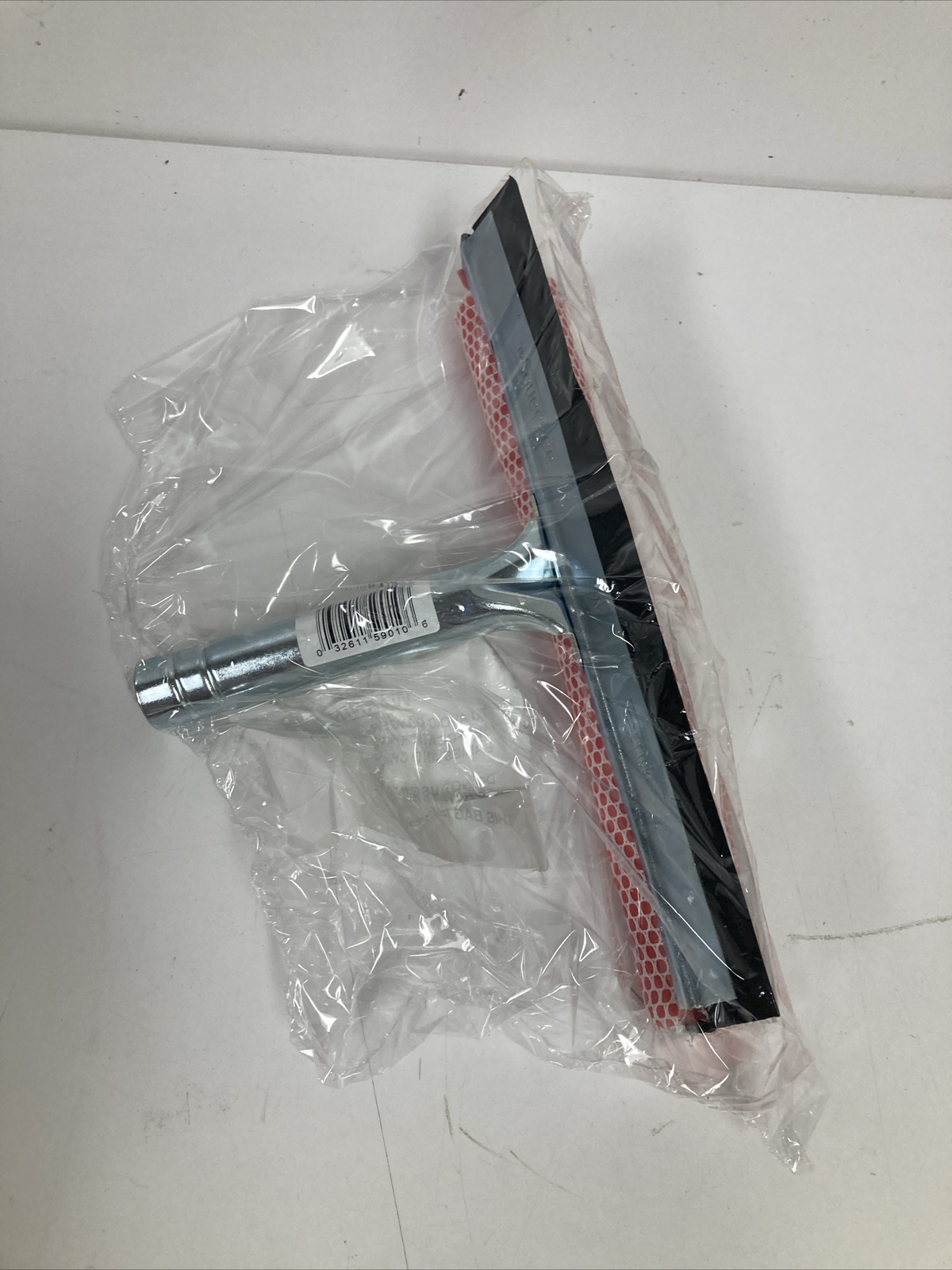 New Ettore 10 In. Rubber Window Glass Squeegee W/nylon scrubber Model: 59010