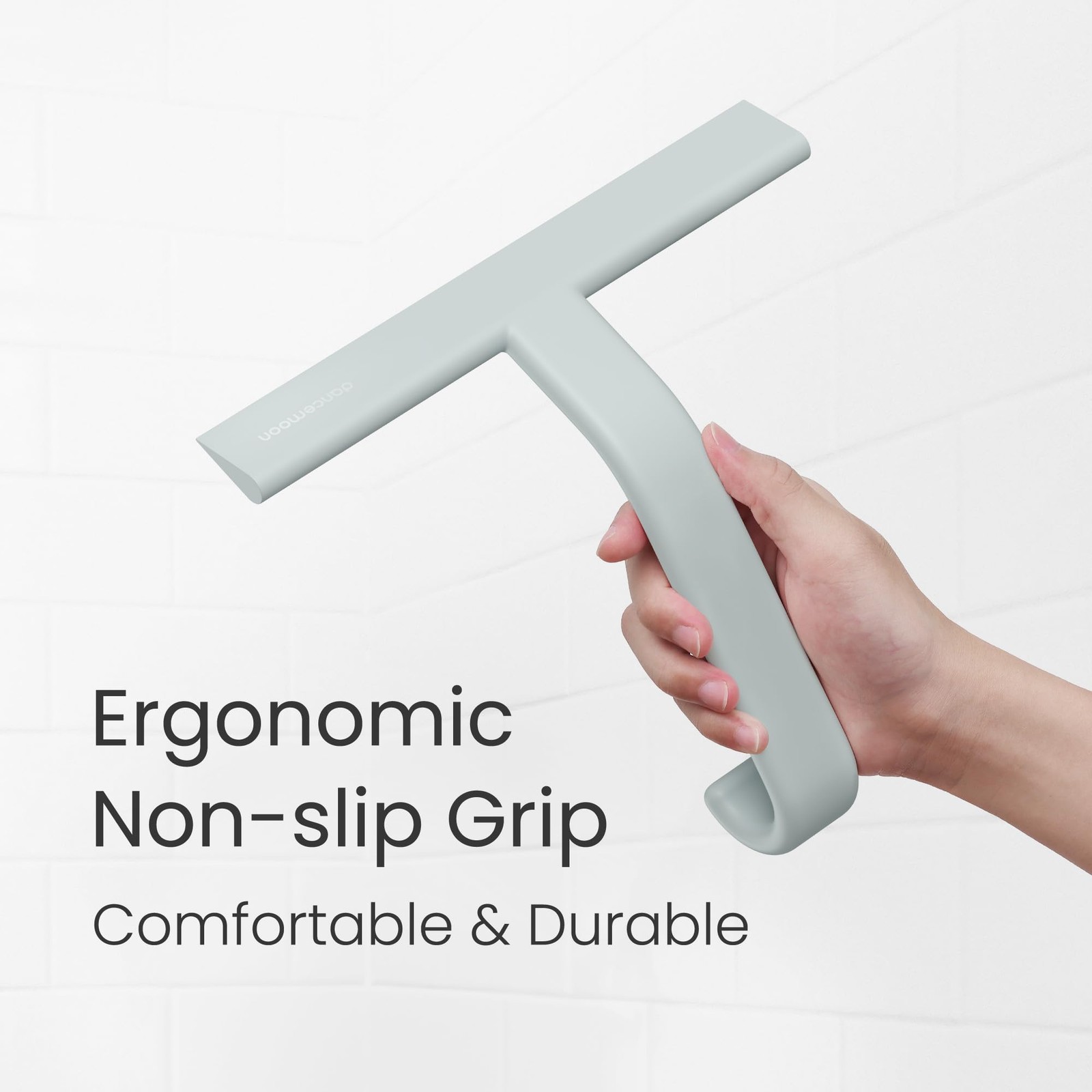 JustHang Shower Squeegee for Glass Doors, All–Piece Award-Winning Silicone S…