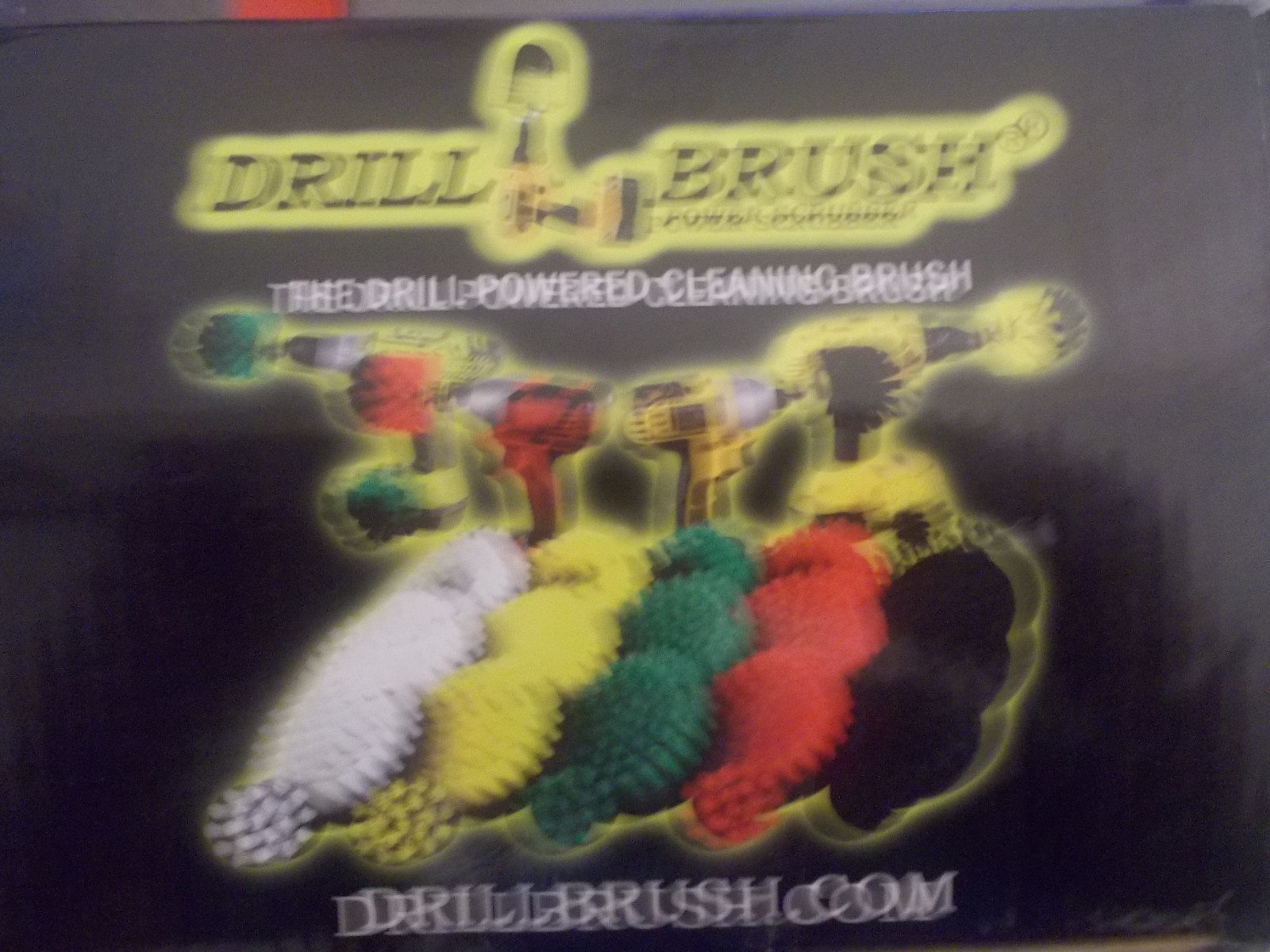 6-Pc Drill Brush Attachment Power Scrubber Kit Grout Tile Bathroom Car Detailing