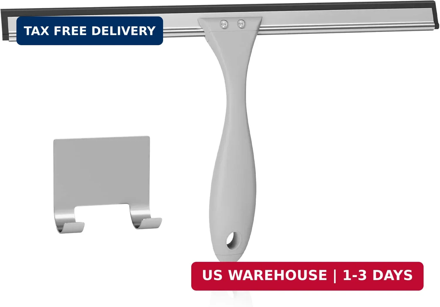AmazerBath Squeegee for Shower Glass Doors – All-Purpose Squeegee with Hook for