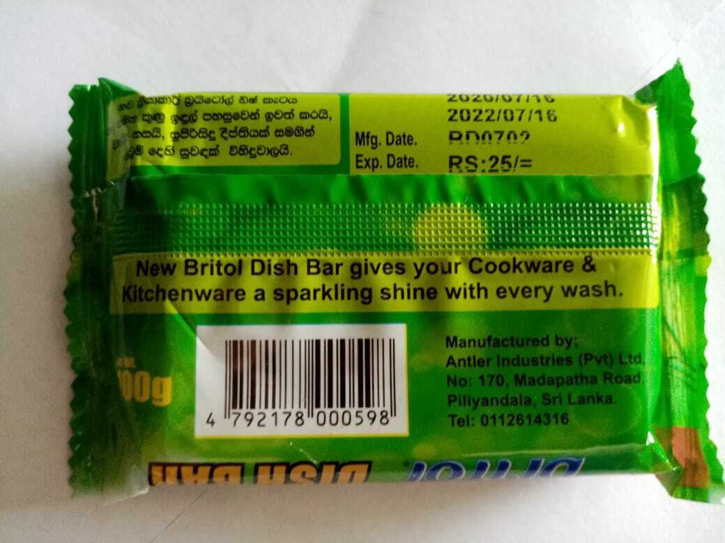 Britol Dish wash kitchen bar soap with real lime extract removes tough stains